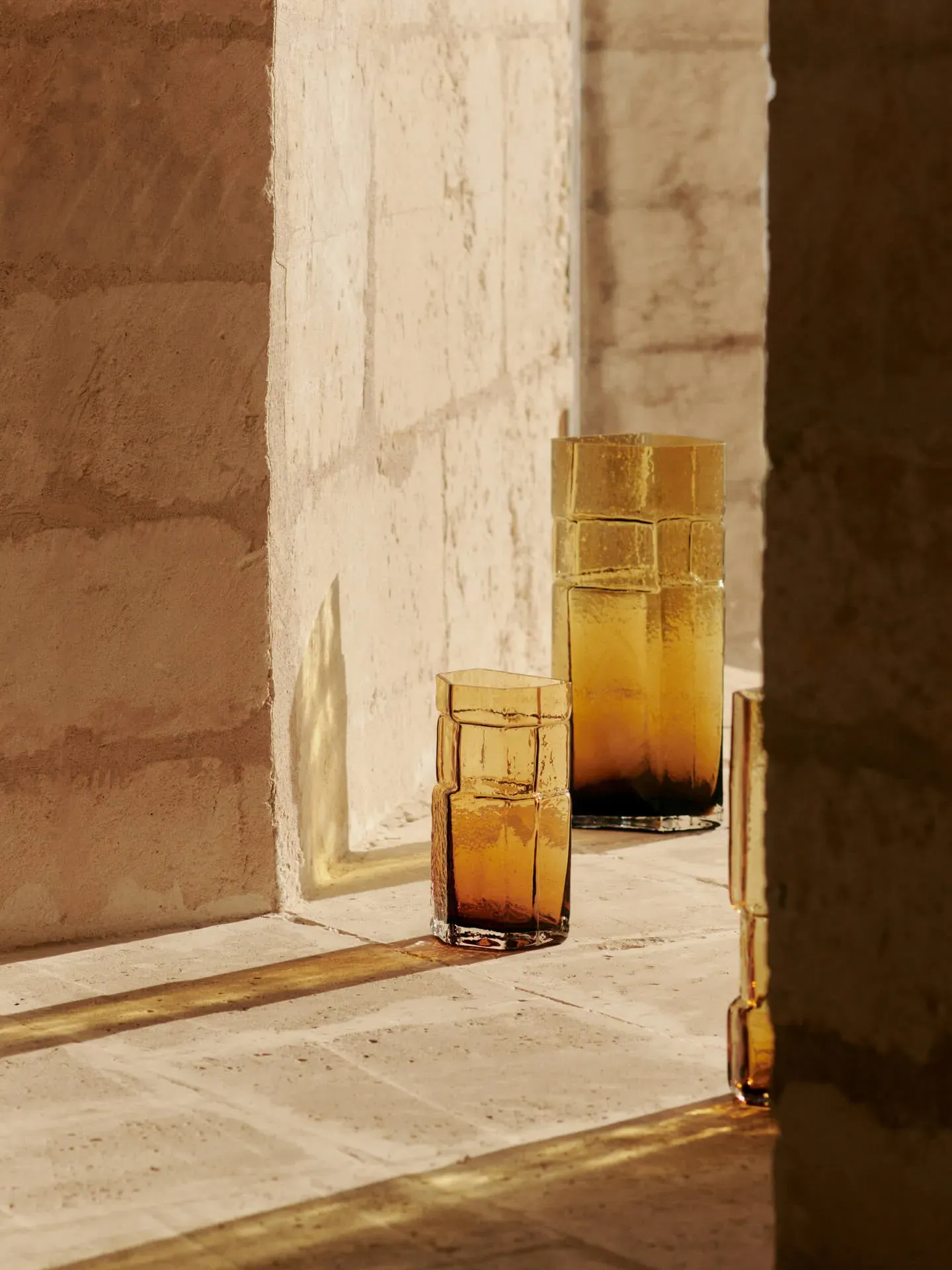 Muro Small Vase - Amber, Recycled Glass