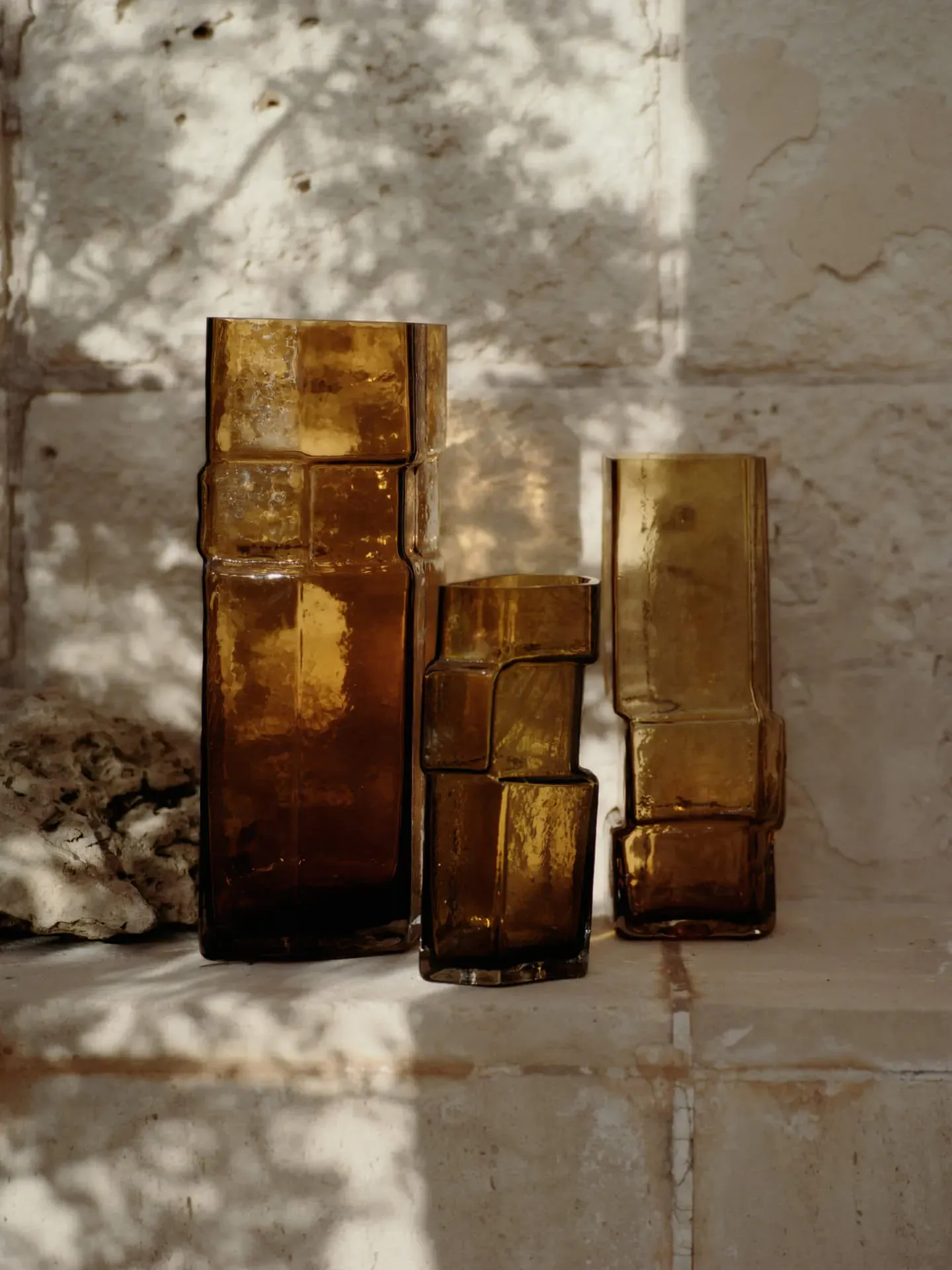 Muro Small Vase - Amber, Recycled Glass