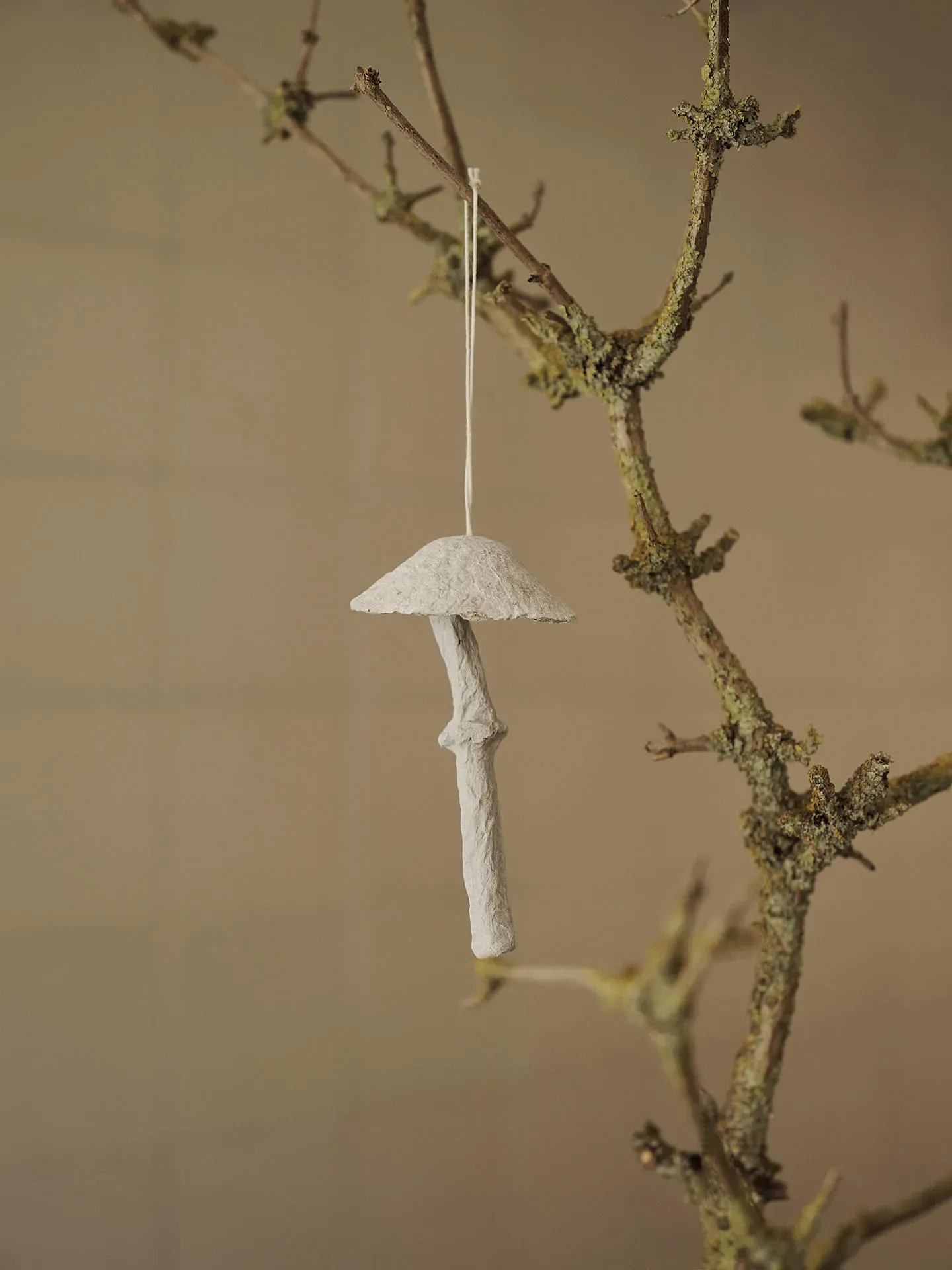 Mushroom Ornaments Set of 4 - Faded White