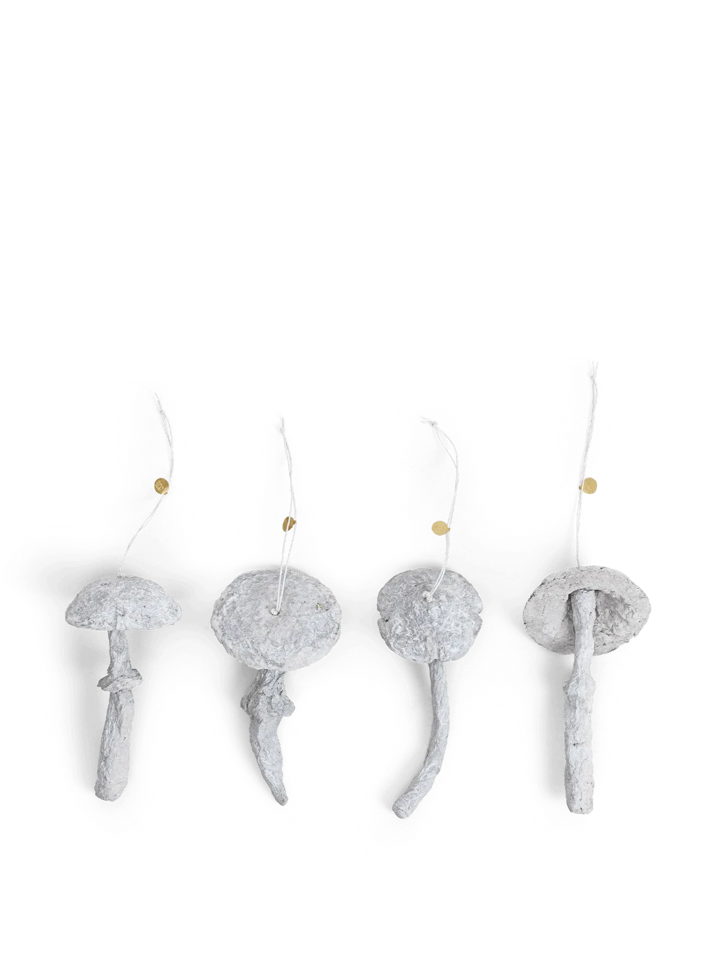 Mushroom Ornaments Set of 4 - Faded White image