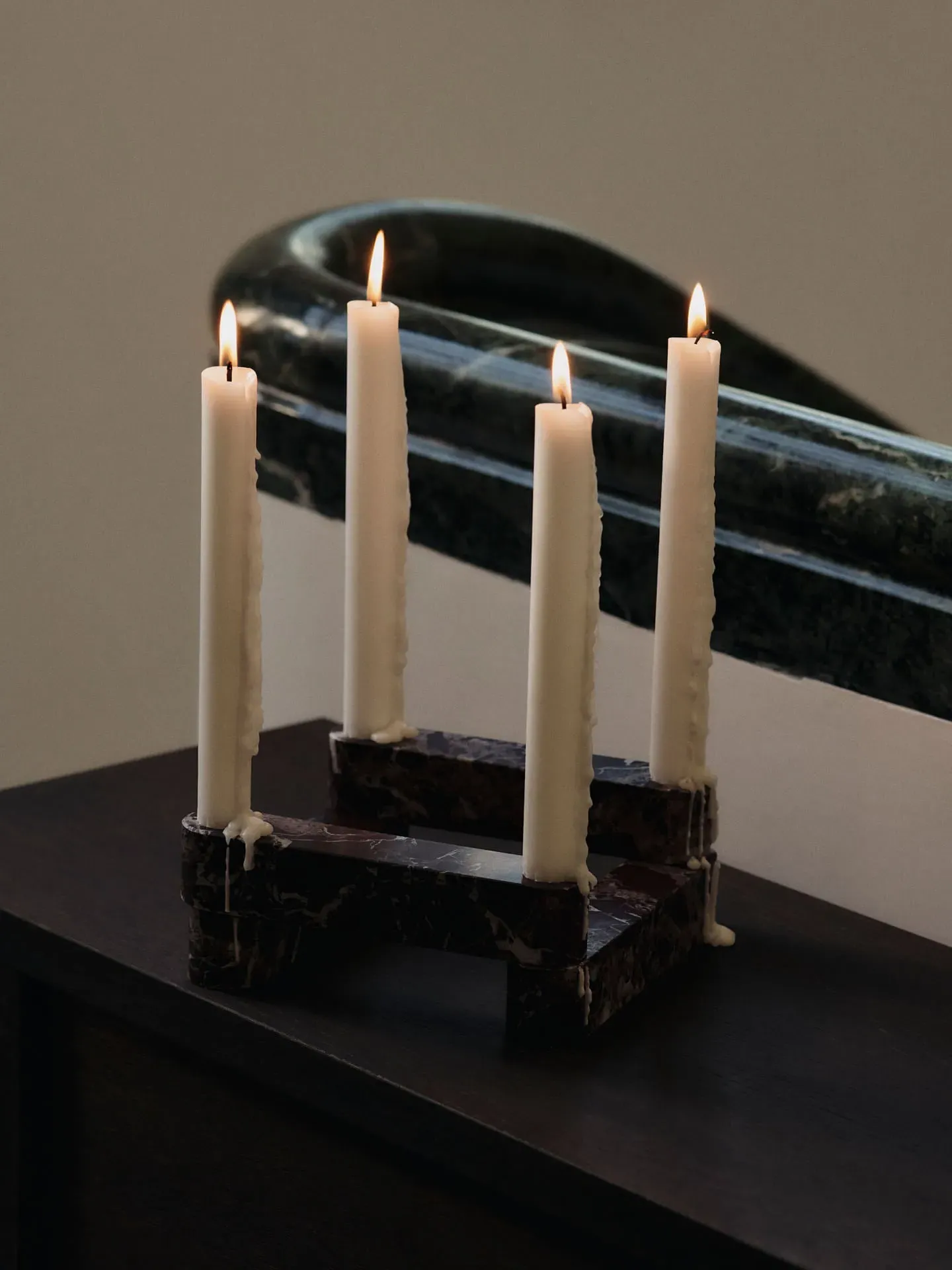 Newel Modular Candle Holder Set of 4 - Rosso Levanto