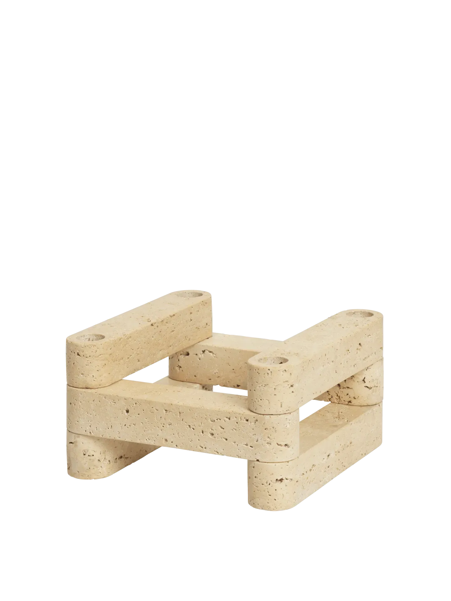 Newel Modular Candle Holder Set of 6 - Travertine