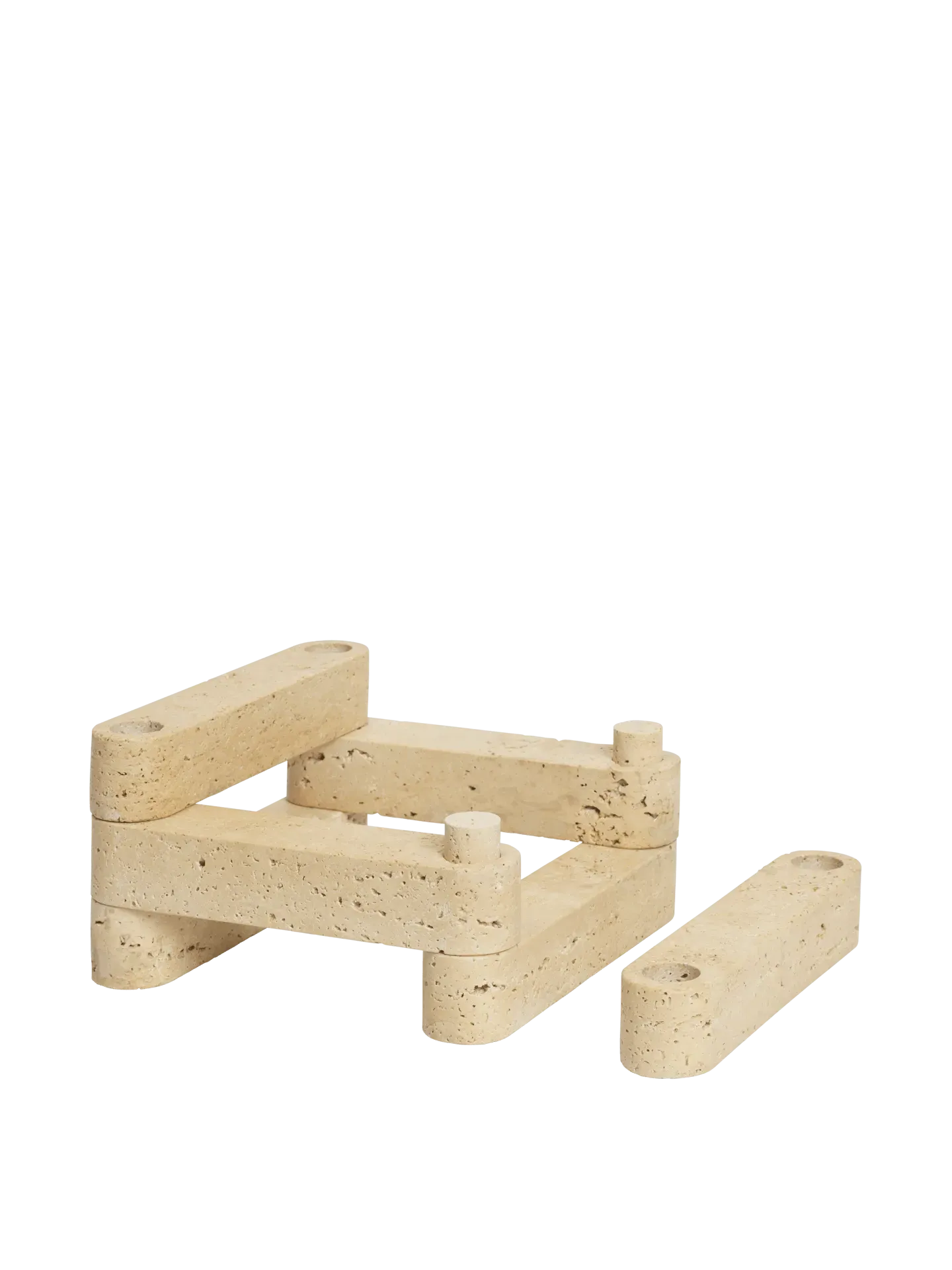 Newel Modular Candle Holder Set of 6 - Travertine