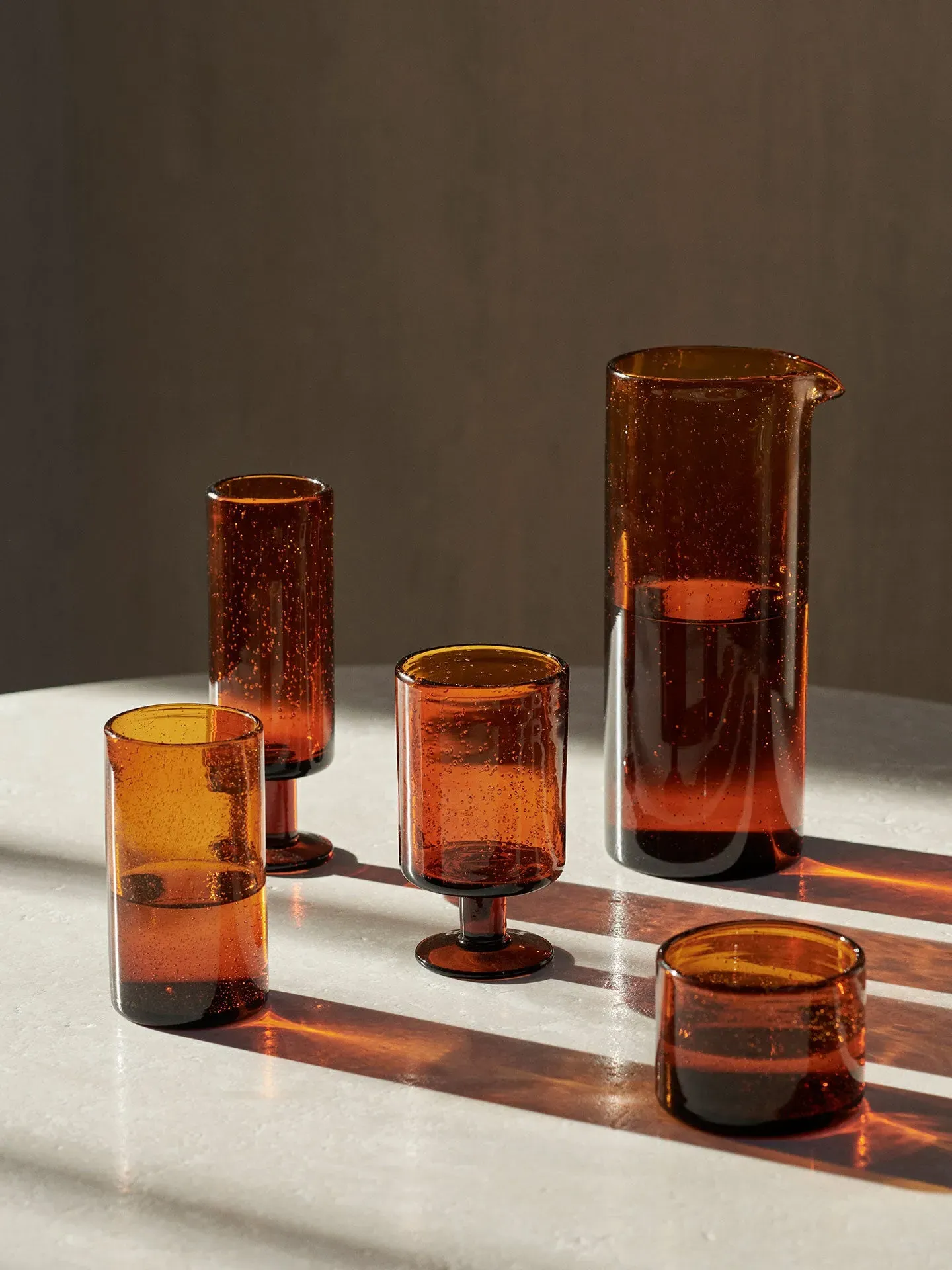 Oli Tall Water Glass - Amber