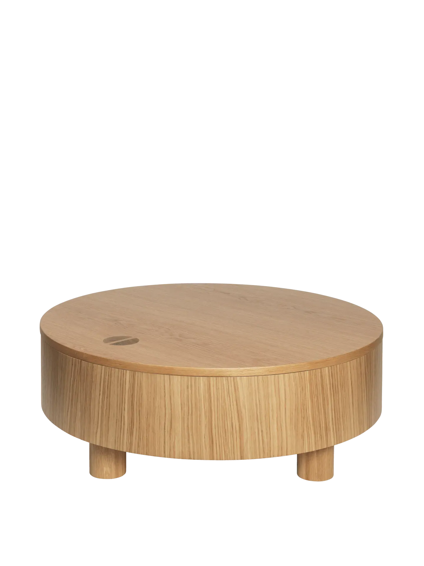 Olles Round Storage Table - Natural, Oak Veneer image