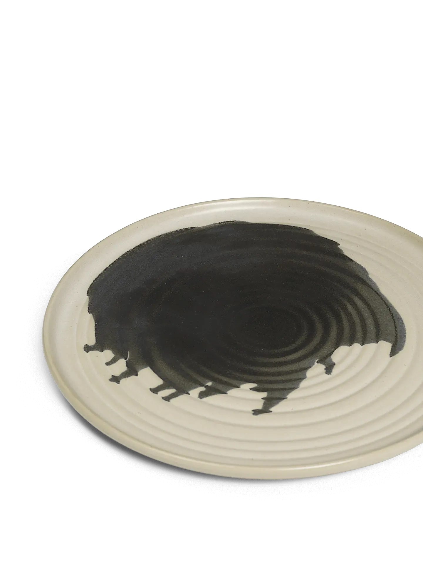 Omhu Medium Plate - Off-White, Charcoal