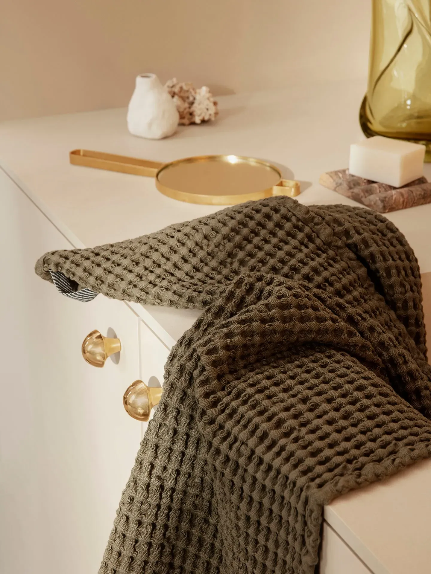 Organic Hand Towel - Olive, Cotton