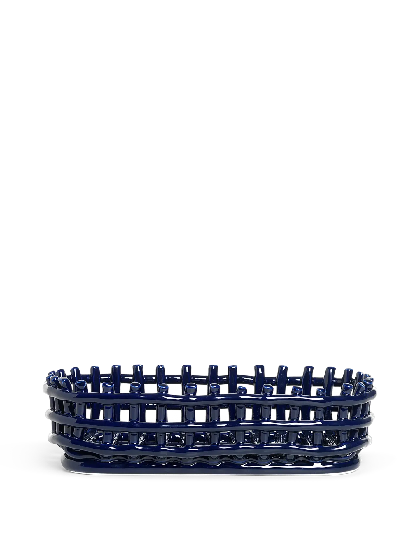 Oval Ceramic Basket - Blue image