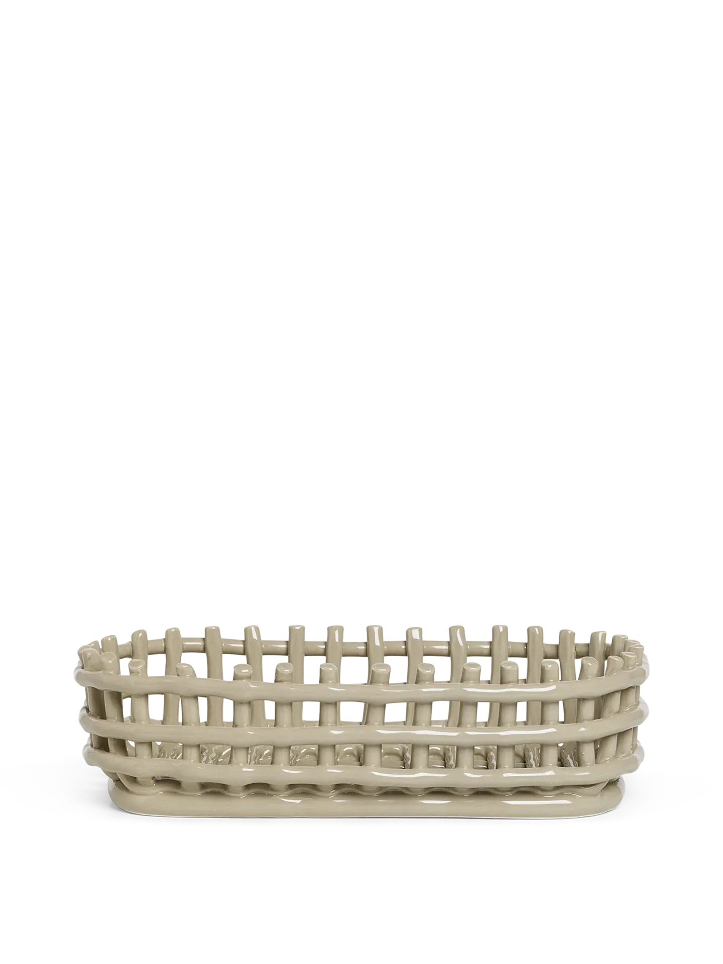 Oval Ceramic Basket - Cashmere
