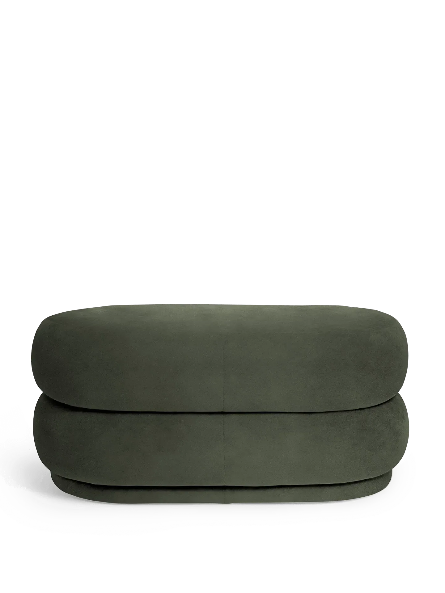 Oval Pouf - Pine, Rich Velvet