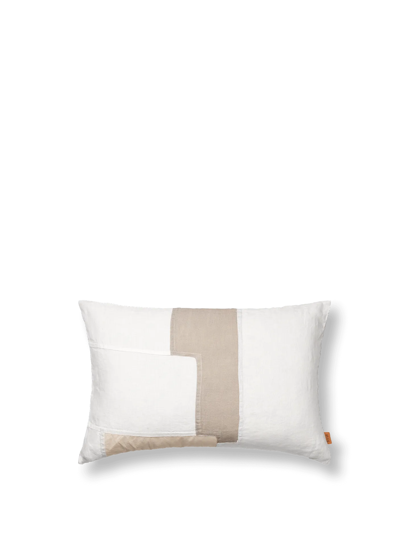 Part Rectangular Cushion - Off-white, Linen