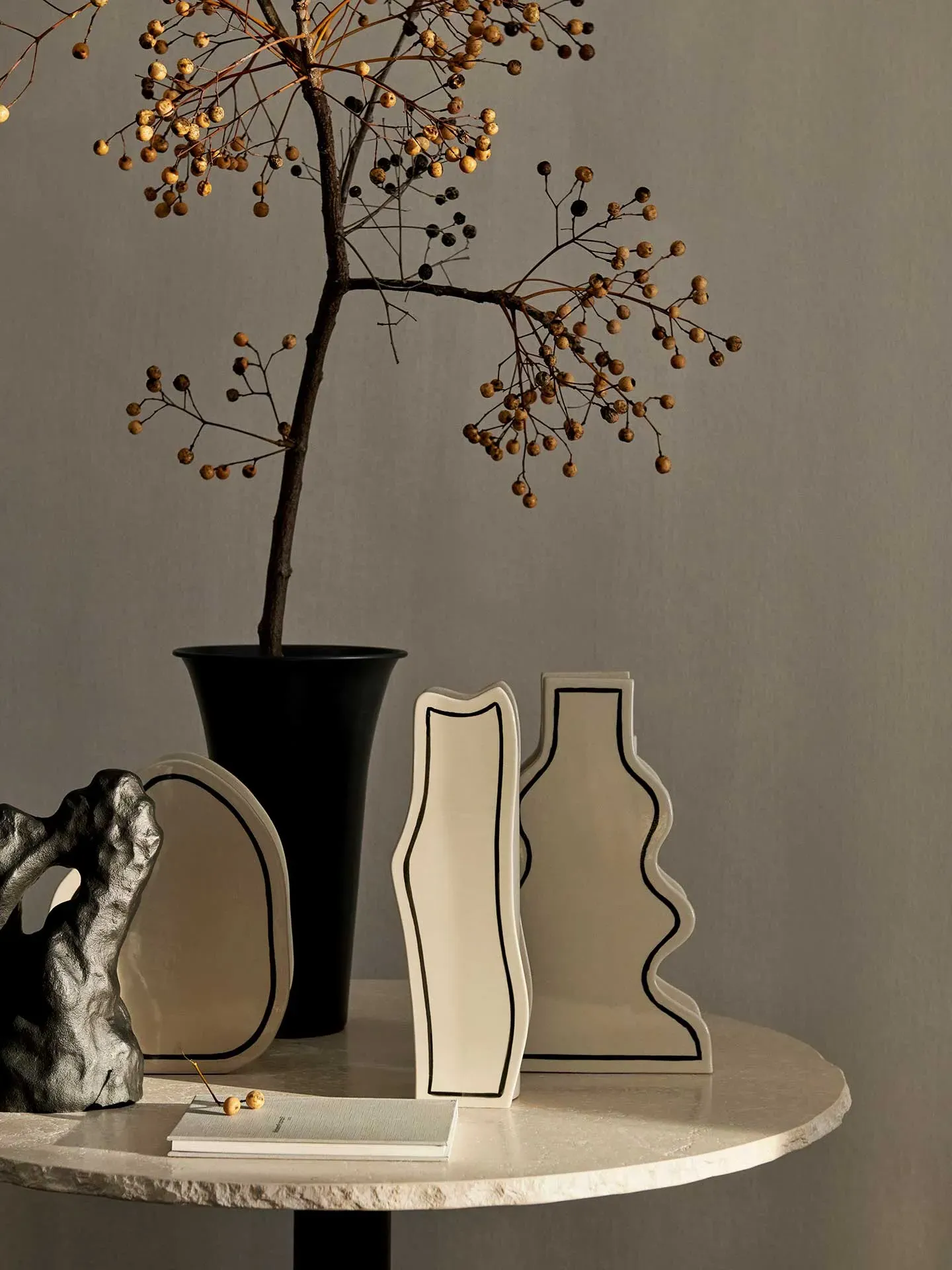 Paste Slim Vase - Off-white, Ceramic