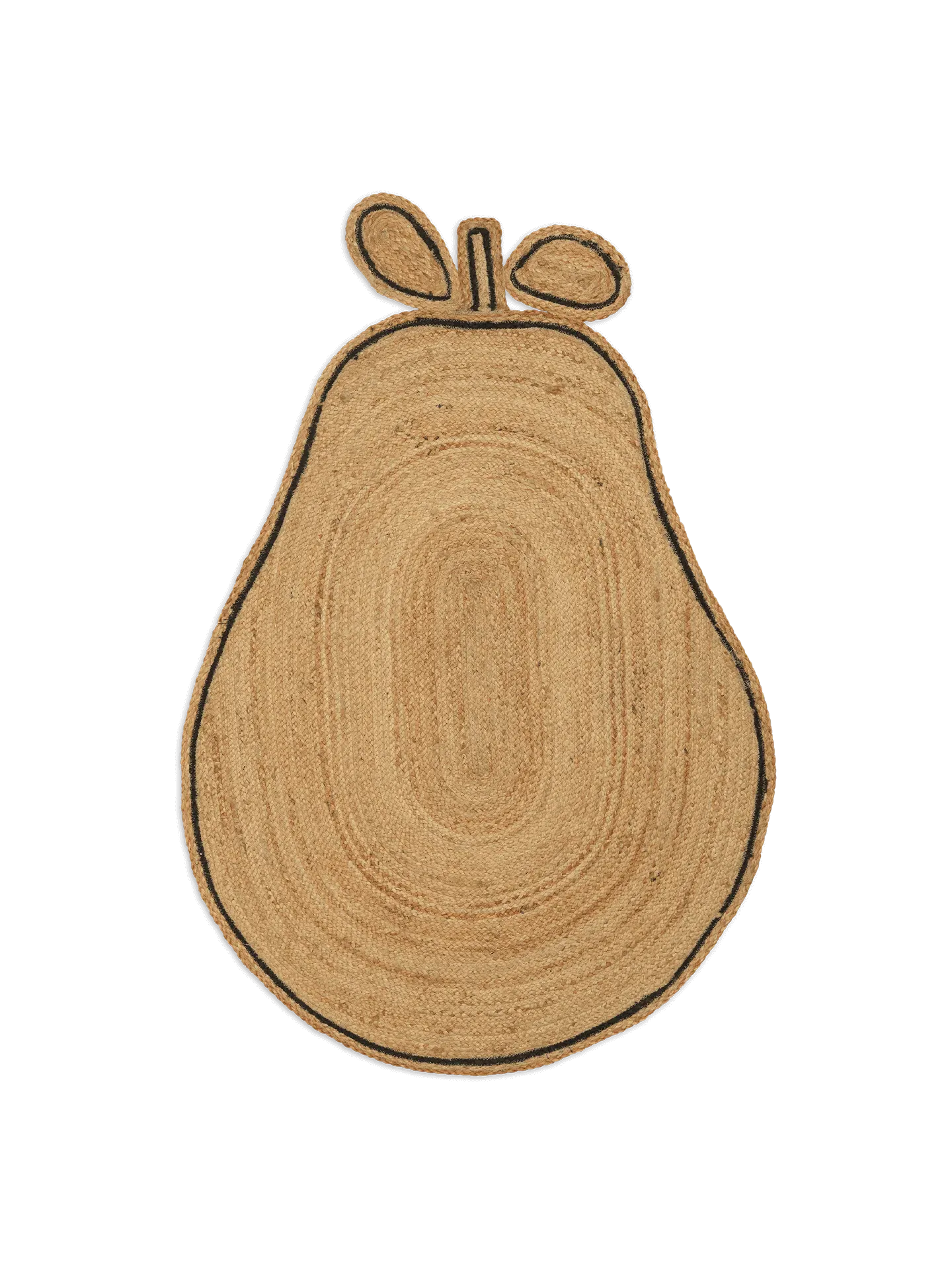 Pear Braided Jute Rug - Natural image