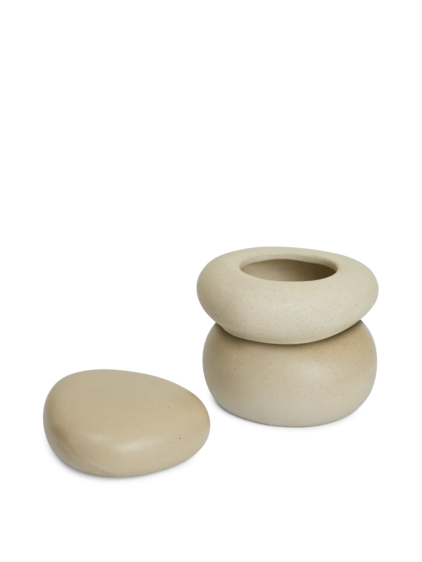 Pebble Large Storage Box - Sand, Ceramic