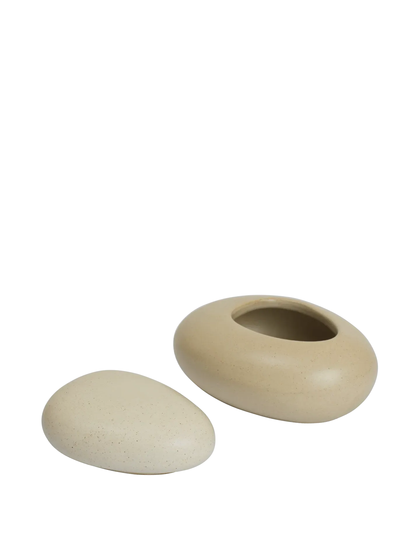 Pebble Medium Storage Box - Sand, Ceramic
