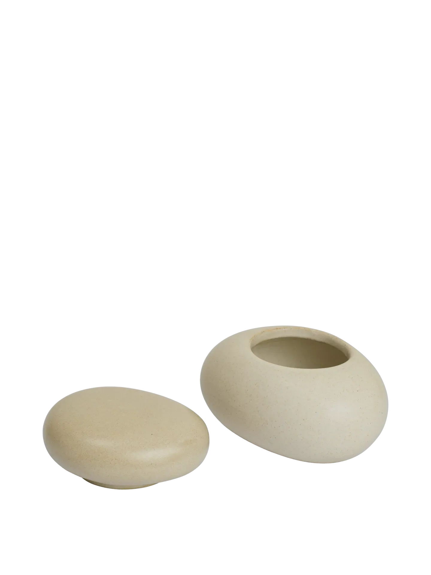 Pebble Small Storage Box - Sand, Ceramic