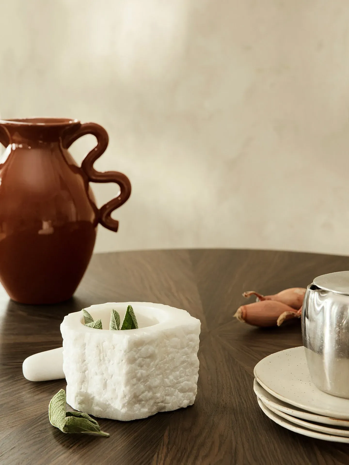 Petra Mortar with Pestle - White, Quartz
