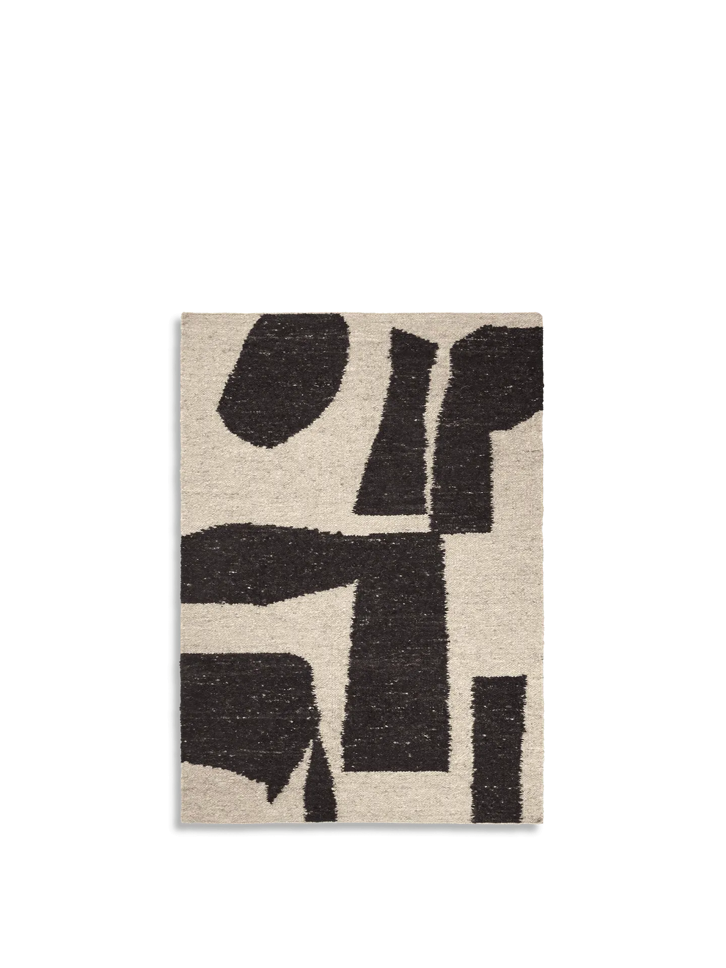 Piece Rug - Off-White/Coffee, Wool image