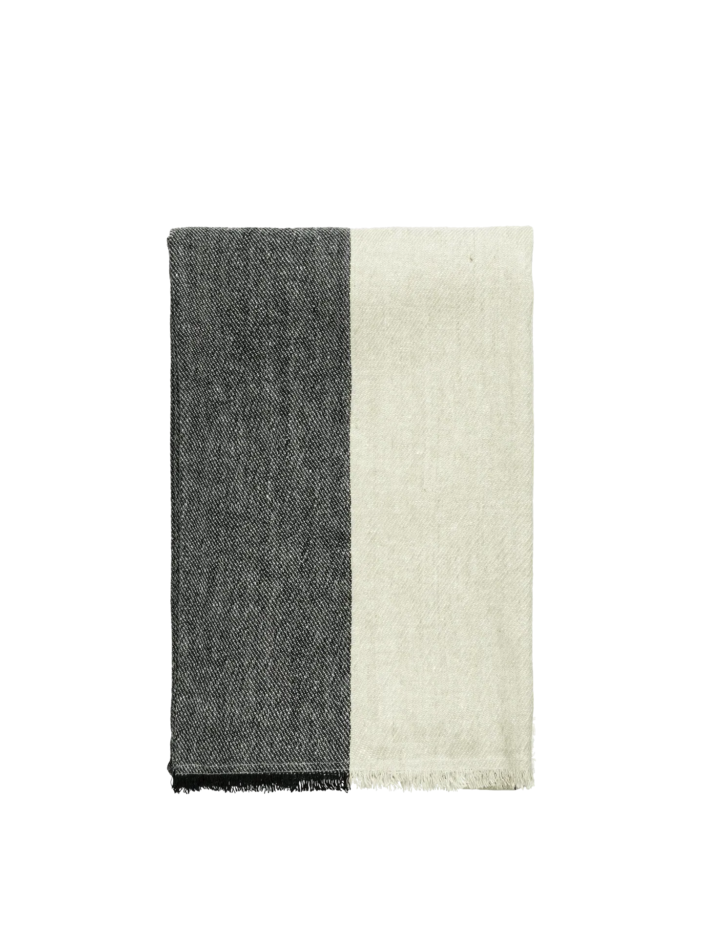 Pila Linen Throw - Black/Elm Green