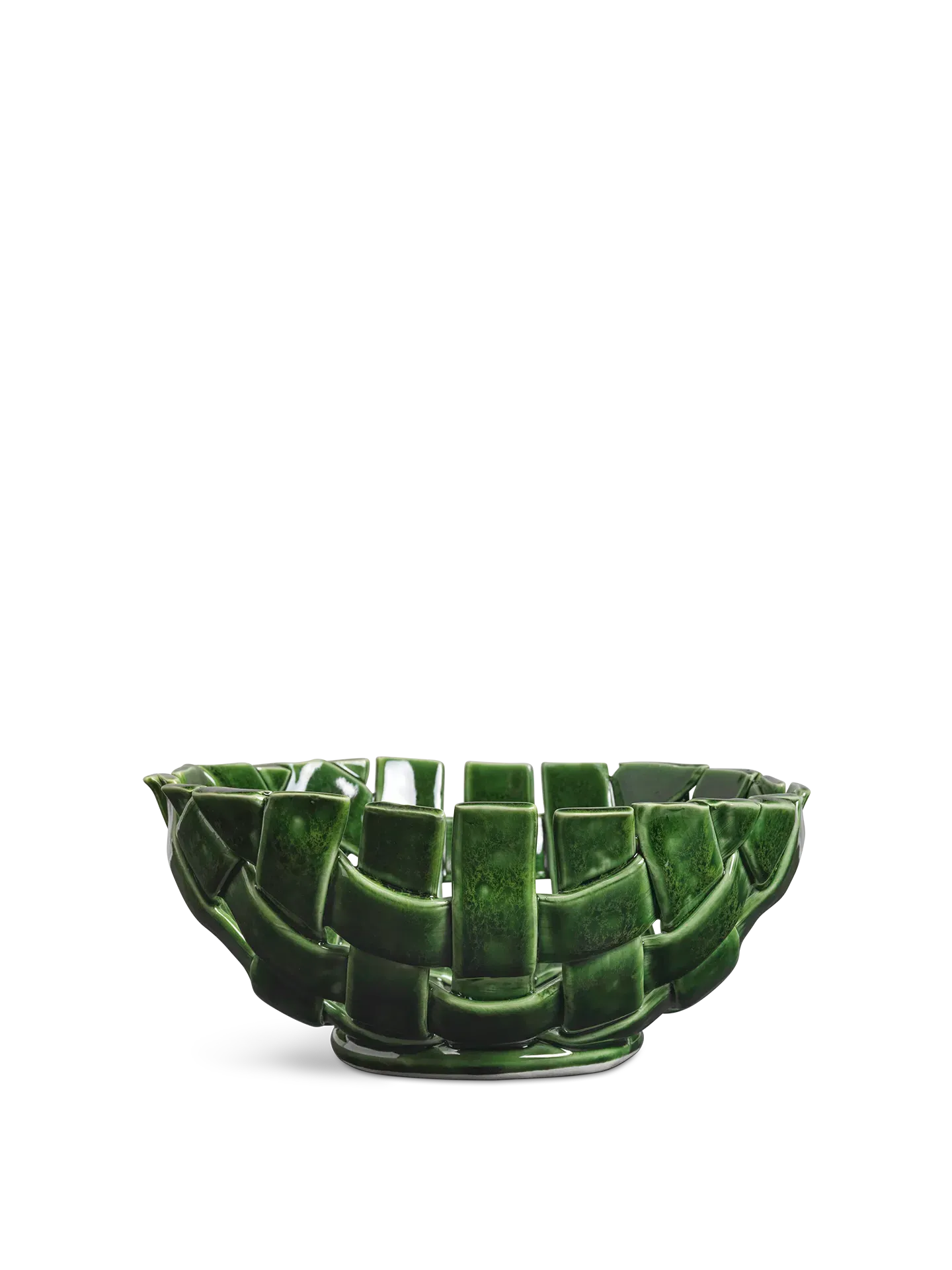 Plait Bowl - Emerald Green, Ceramic image