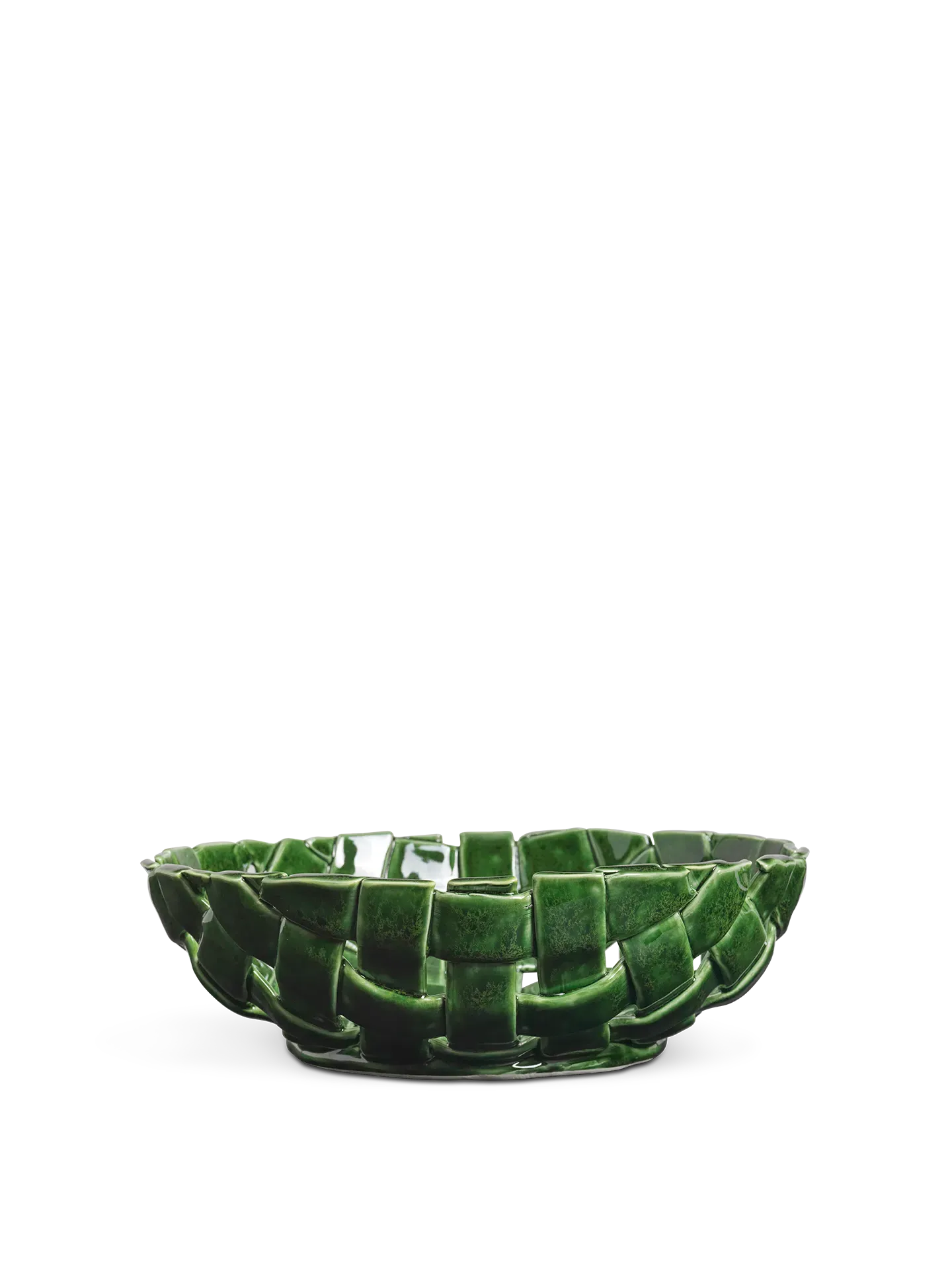 Plait Bowl - Emerald Green, Ceramic image
