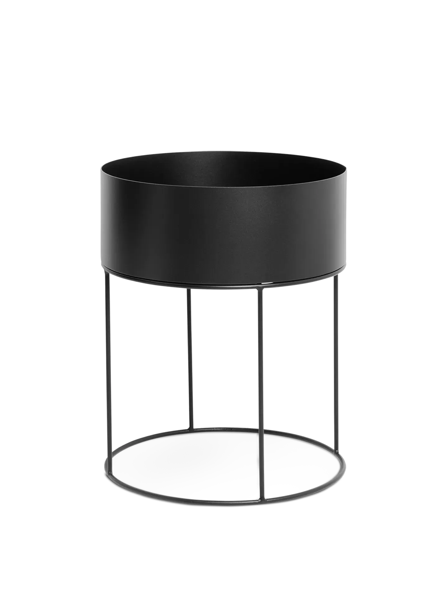 Plant Box Round Planter with Storage - Black image