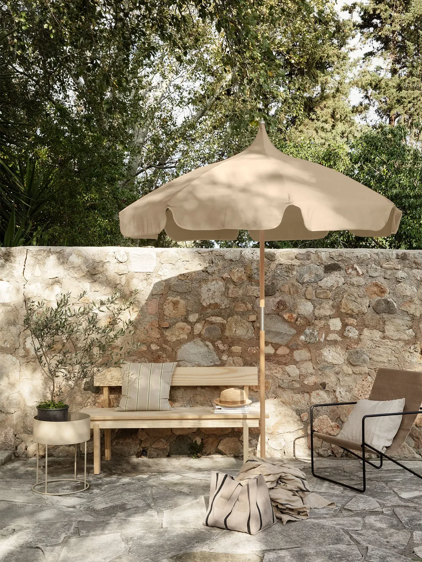 Plant Box Round Planter with Storage - Cashmere