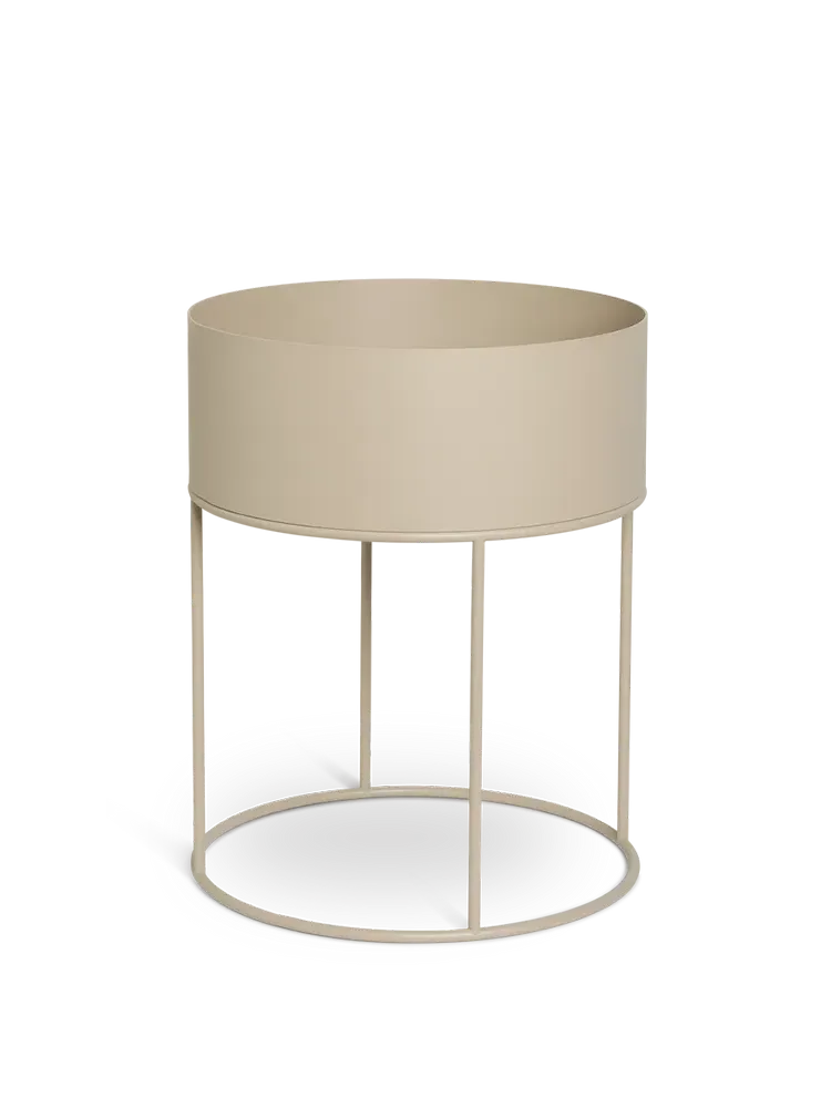 Plant Box Round Planter with Storage - Cashmere