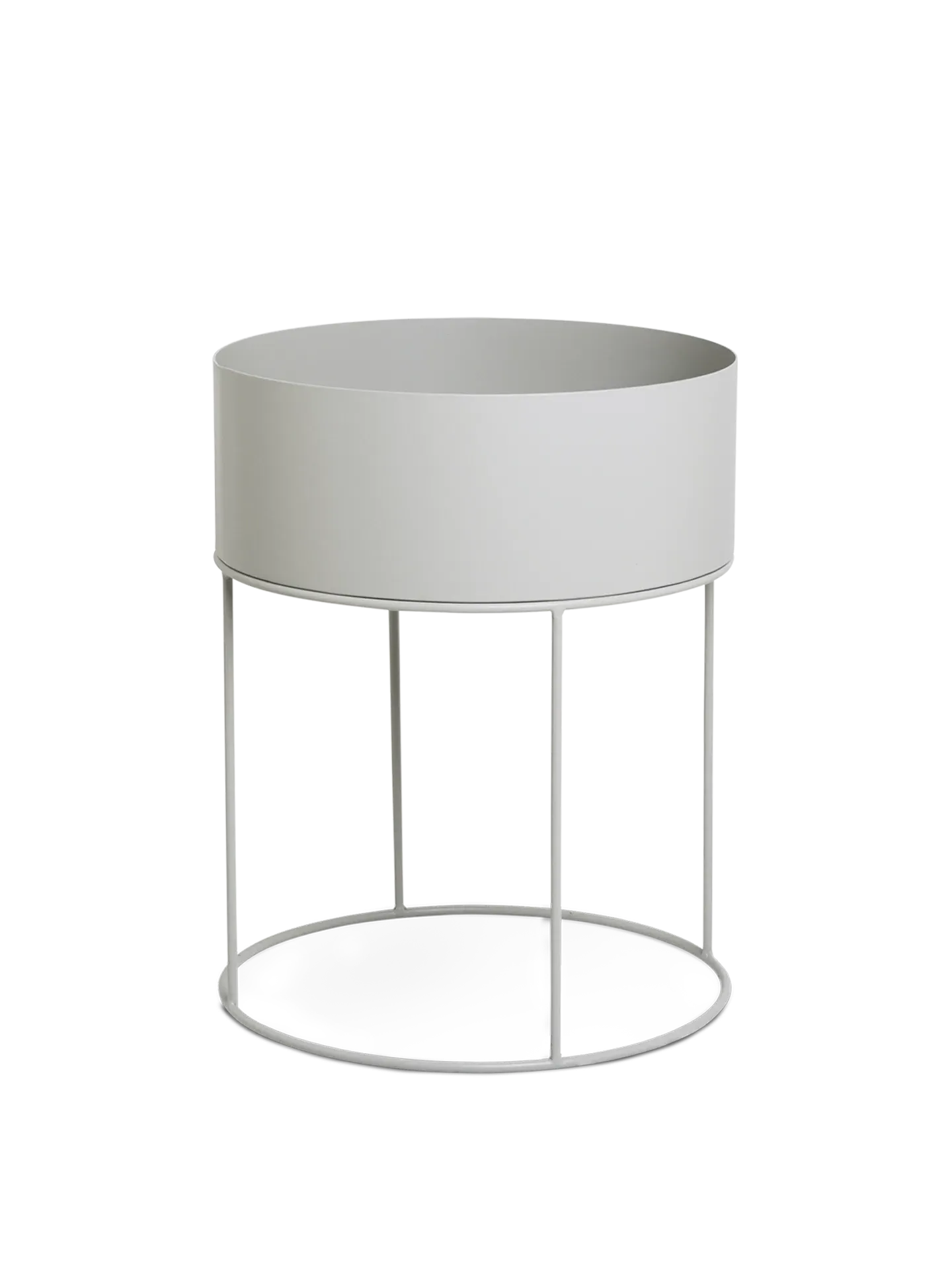 Plant Box Round Planter with Storage - Light Grey