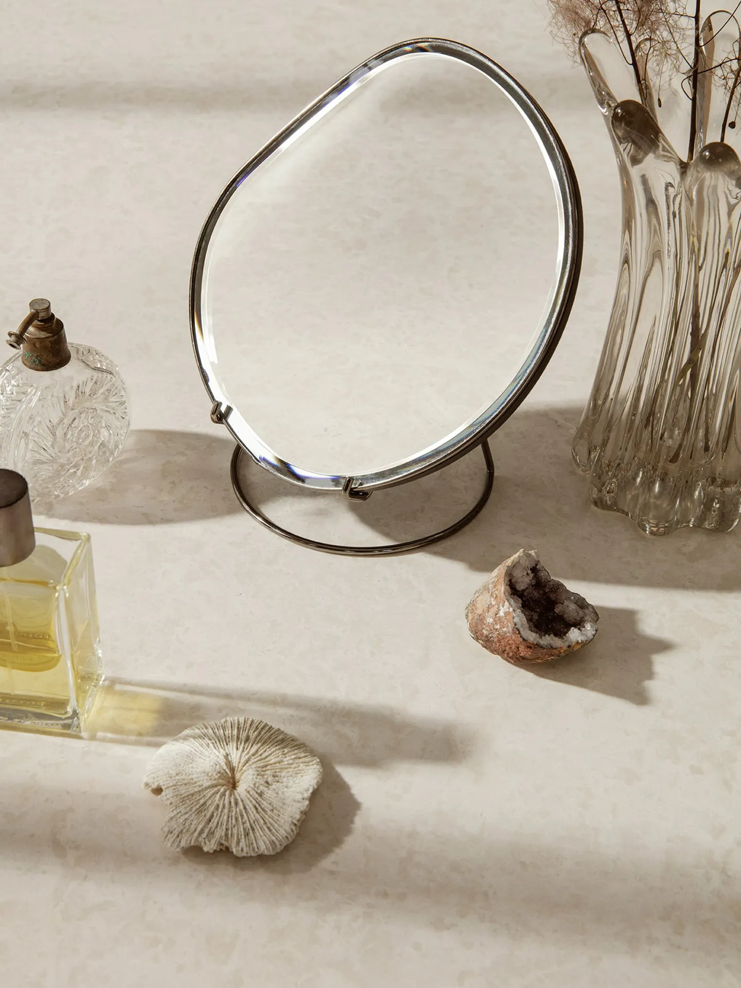 Pond Table Mirror - Dark Chrome