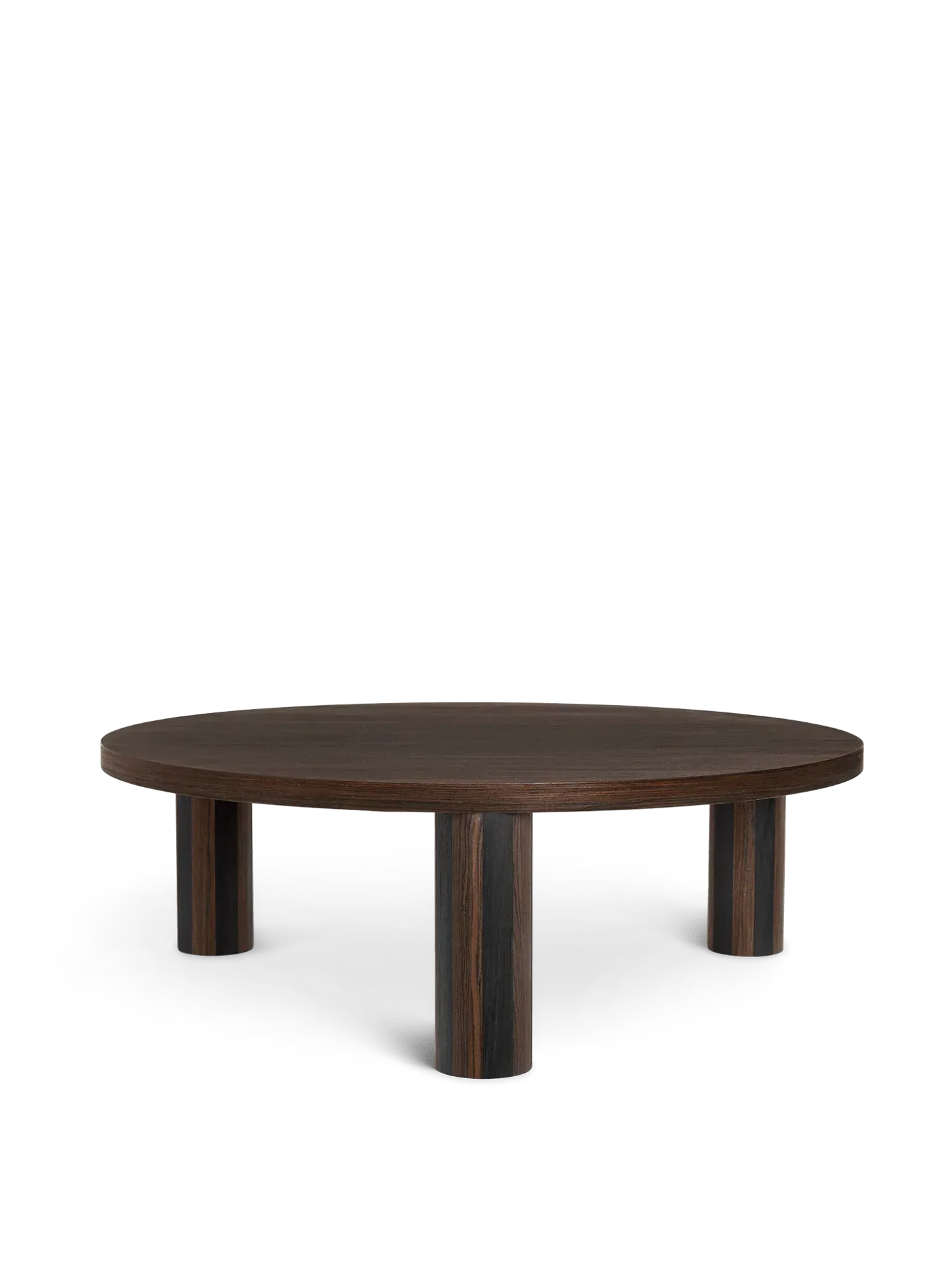 Post Large Round Coffee Table - Oak Veneer