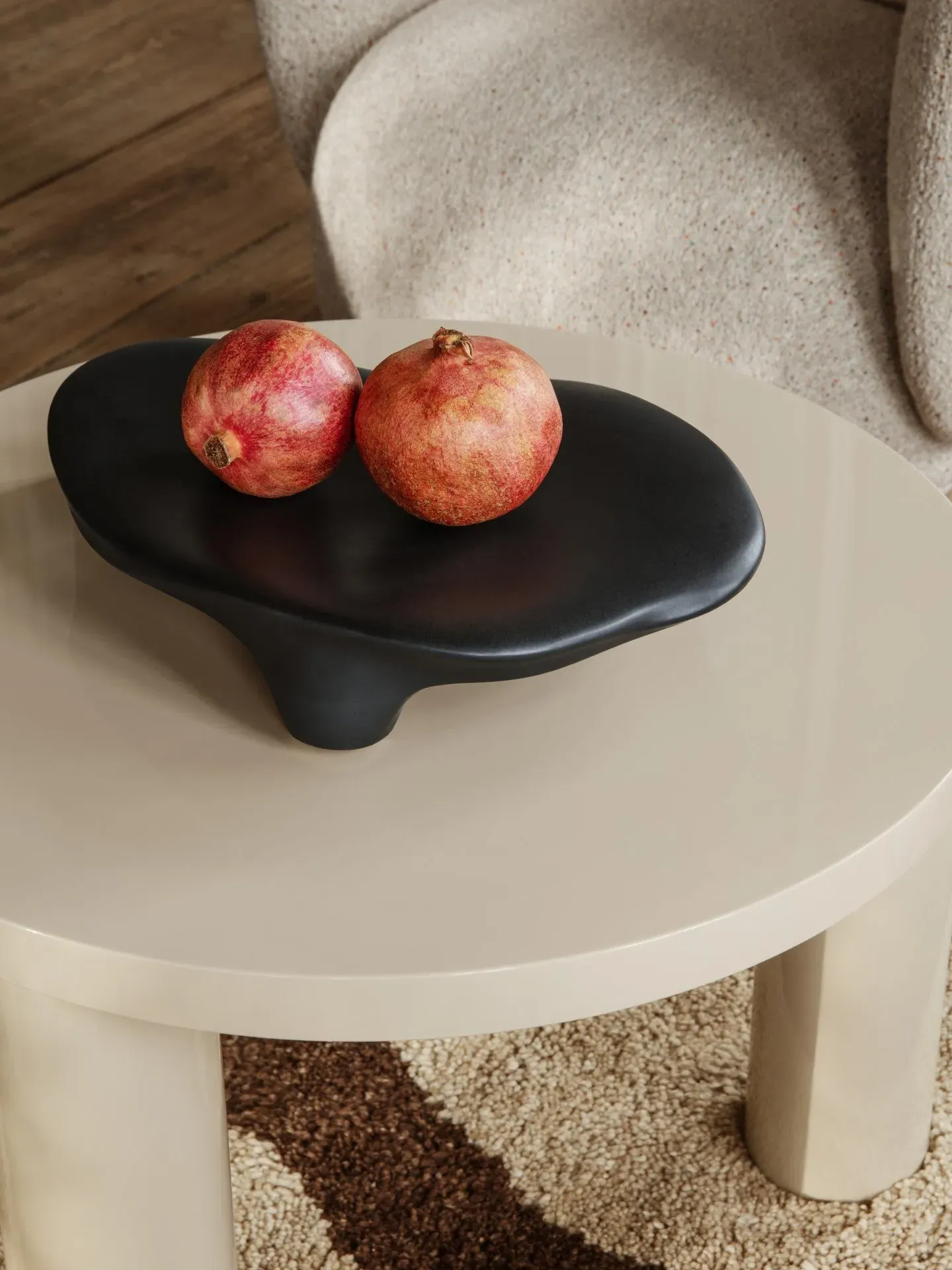 Post Small Round Coffee Table - Cashmere