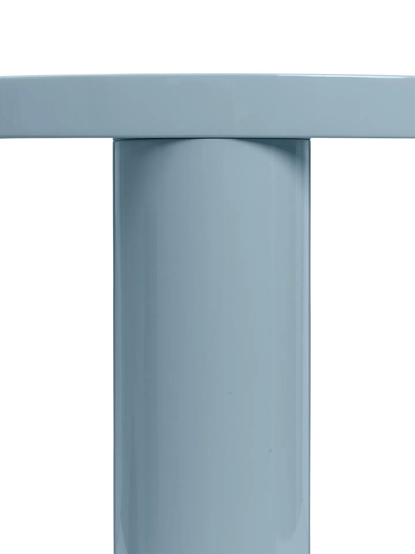 Post Small Round Coffee Table - Ice Blue