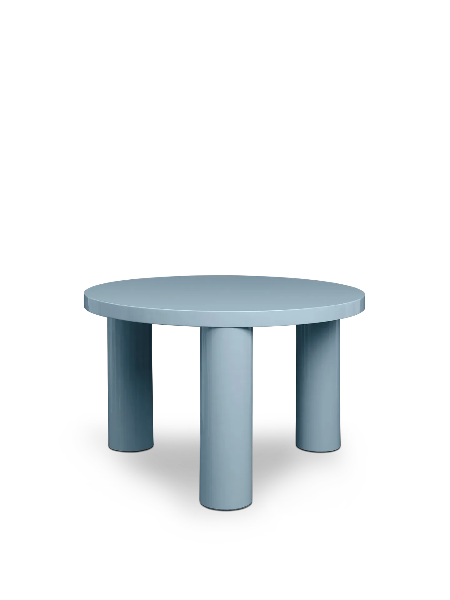 Post Small Round Coffee Table - Ice Blue