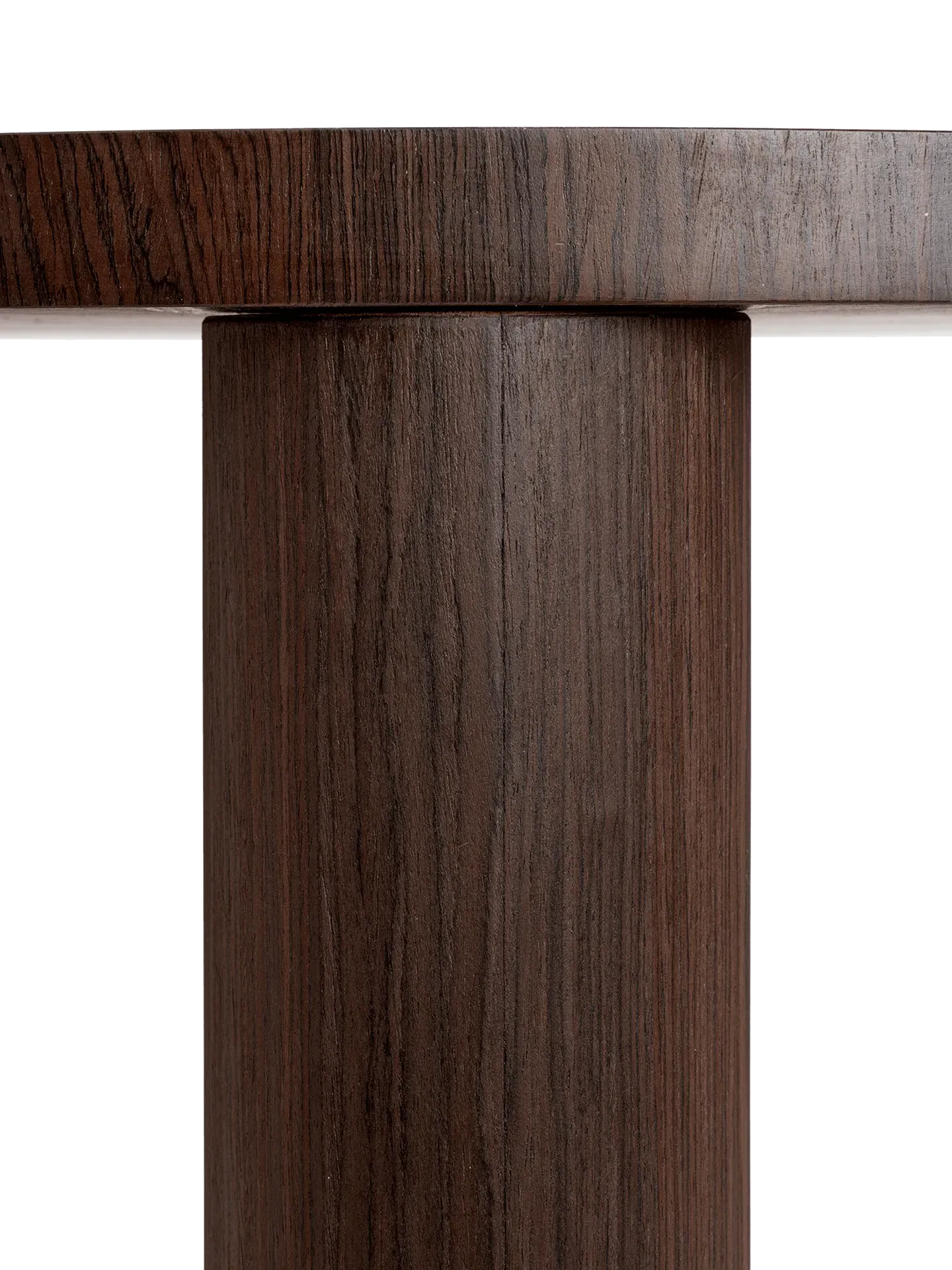 Post Small Round Coffee Table - Oak Veneer