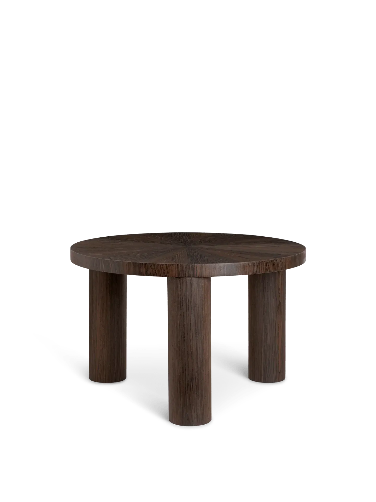 Post Small Round Coffee Table - Oak Veneer
