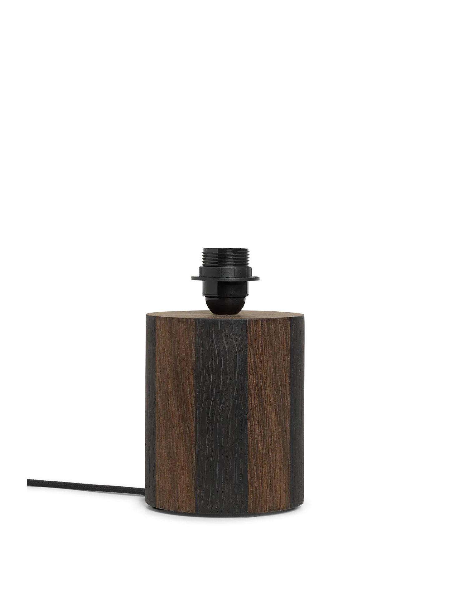 Post Table Lamp Base with Lines - Oak image