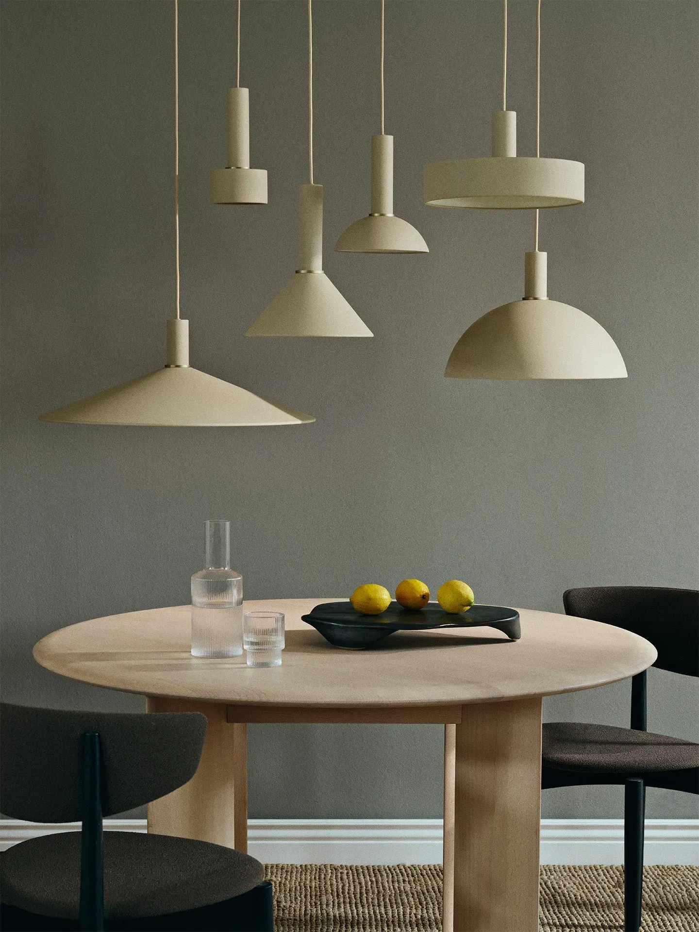 Record Drum Pendant Shade - Cashmere, Metal