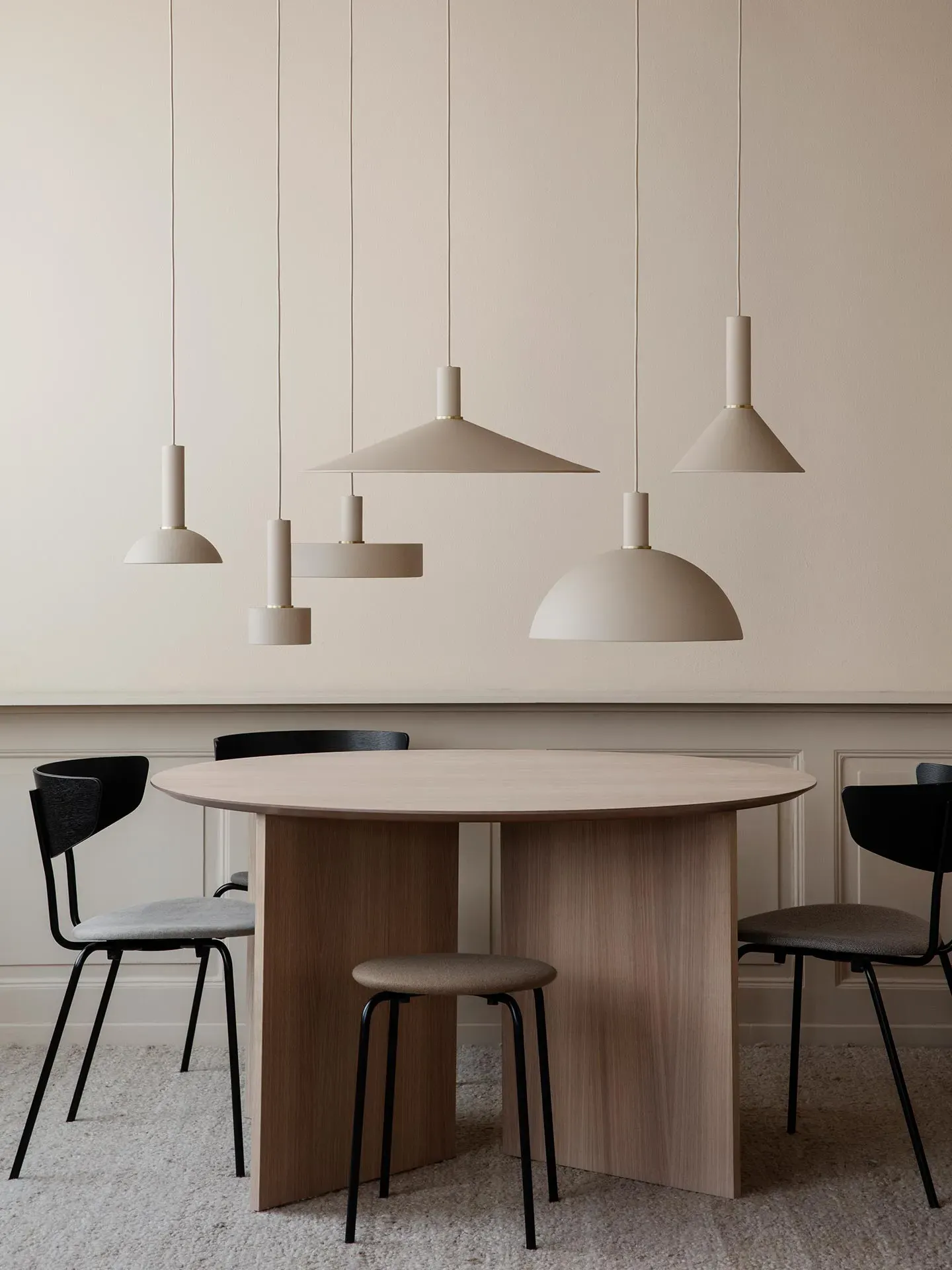 Record Drum Pendant Shade - Light Grey, Metal