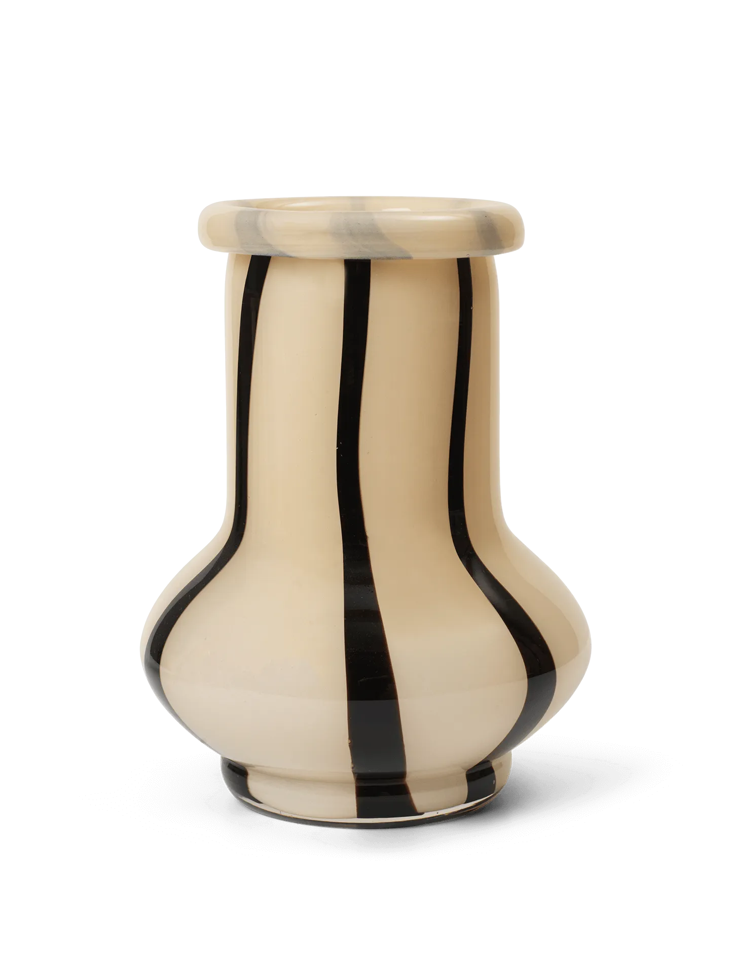 Riban Large Vase - Cream, Glass