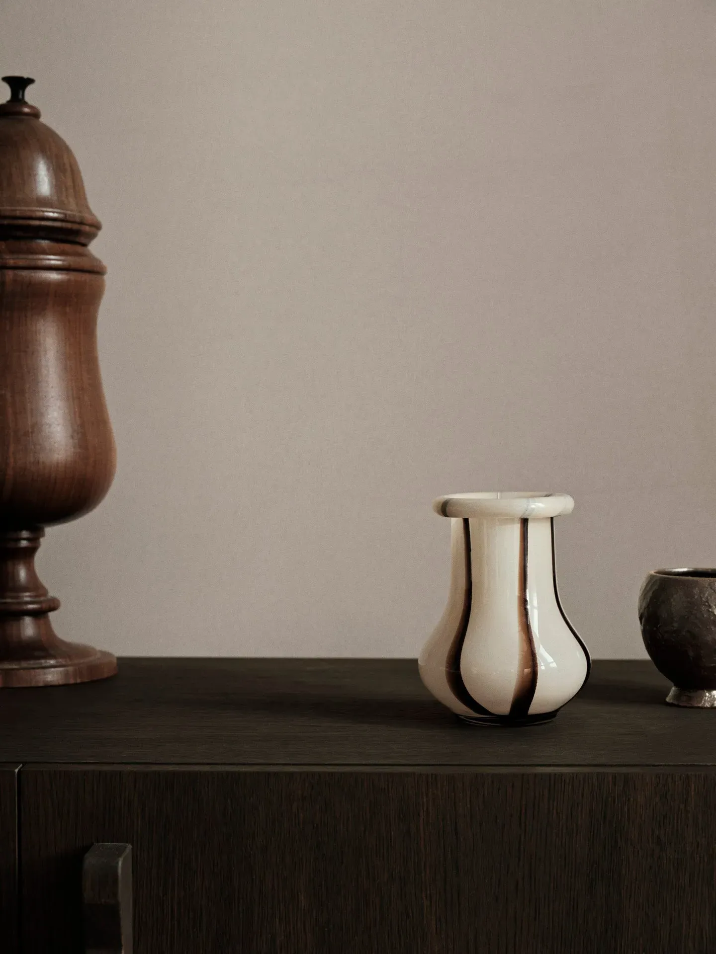 Riban Small Vase - Cream, Glass