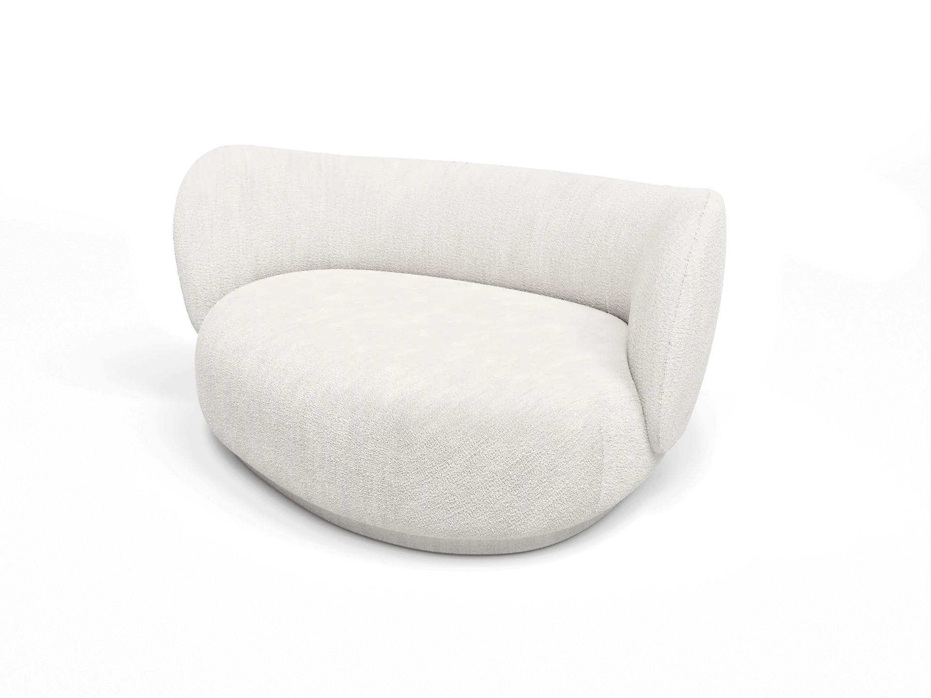 Rico Curve Left Chaise Longue - Off-white, Bouclé image