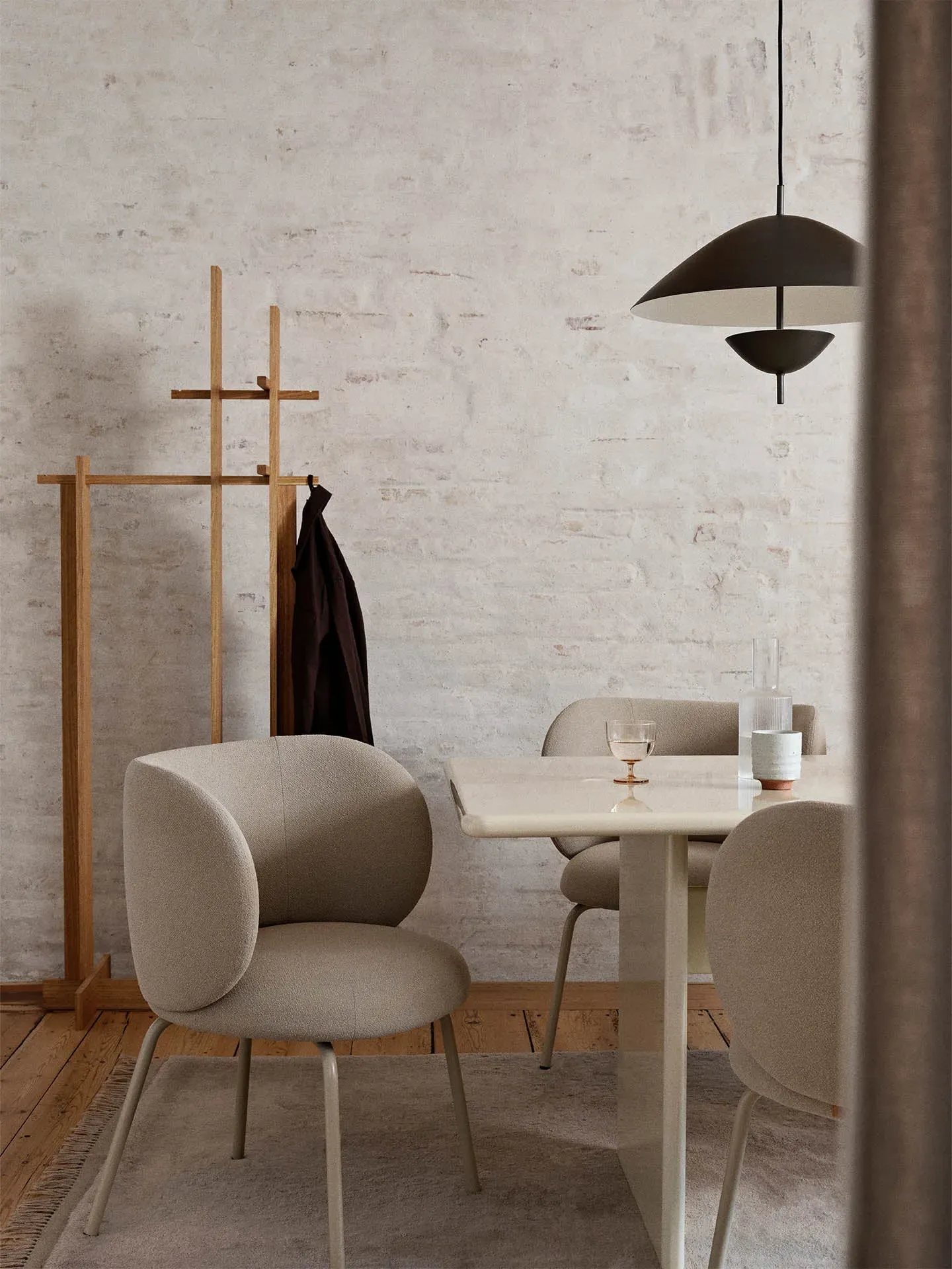 Rico Dining Chair - Off-White, Bouclé