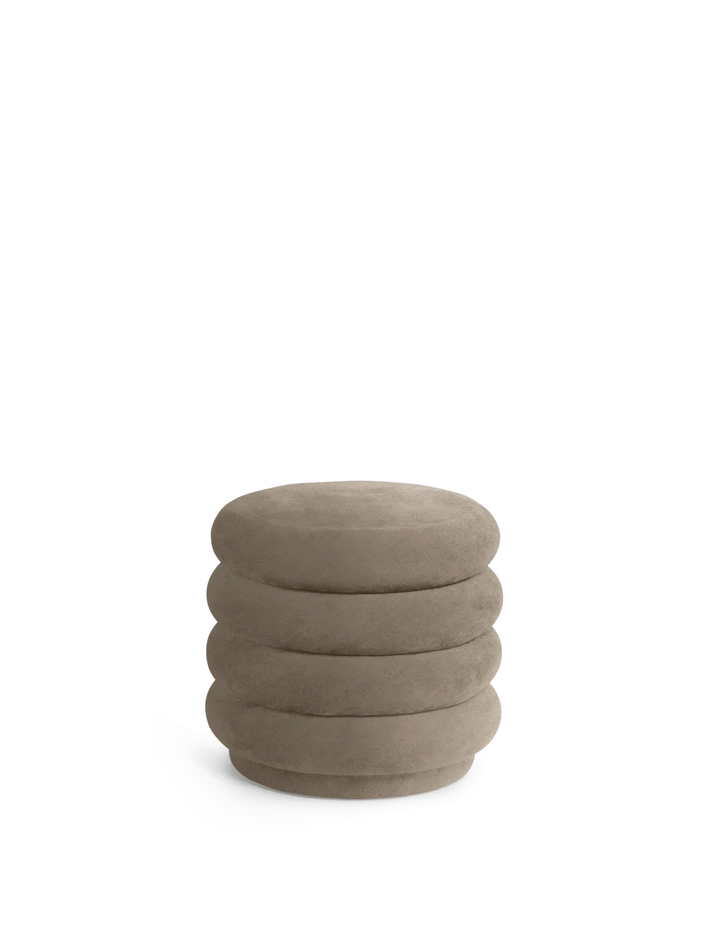 Round Pouf - Beige, Rich Velvet image