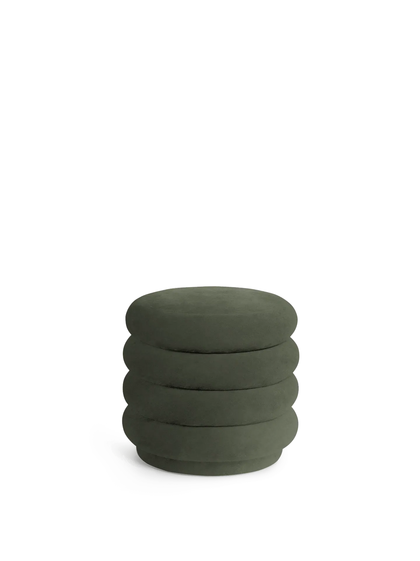 Round Pouf - Pine, Rich Velvet