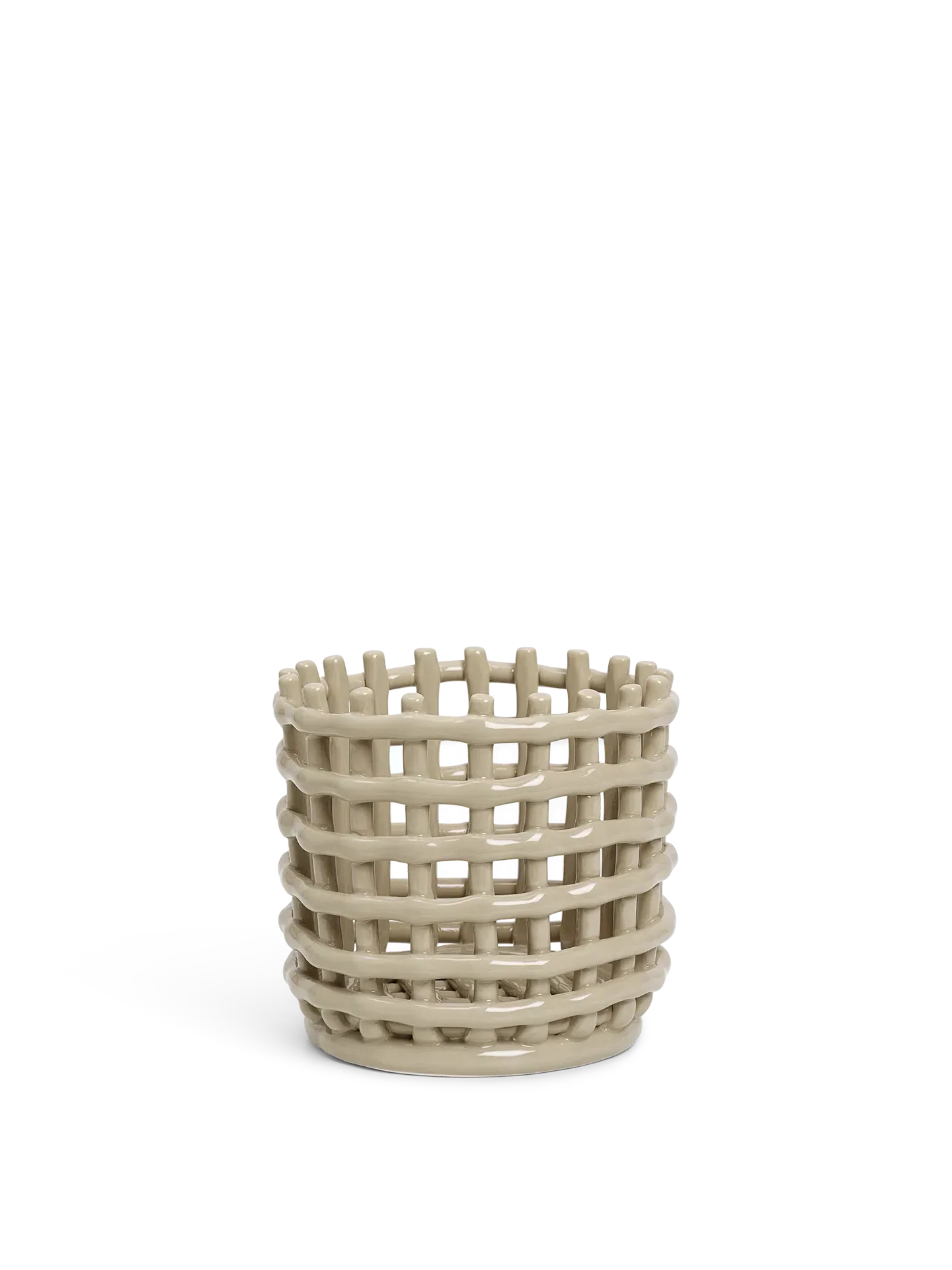 Small Ceramic Basket - Cashmere
