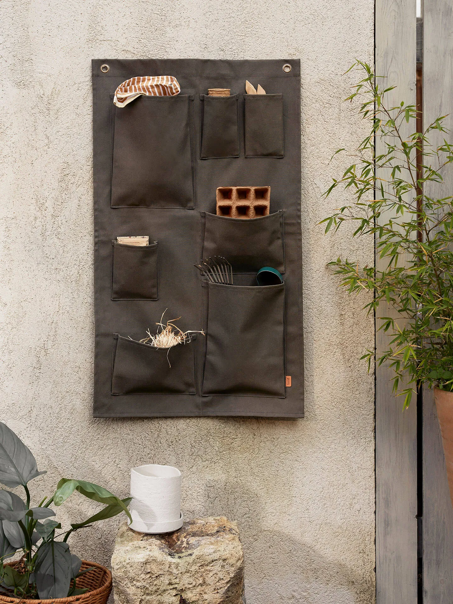 Bark Garden Wall Storage - Olive alternate view