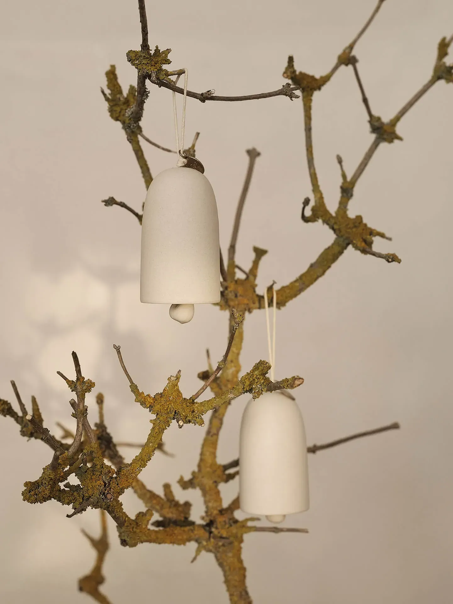 Bell Ceramic Ornament Set of 2 - Off-White alternate view