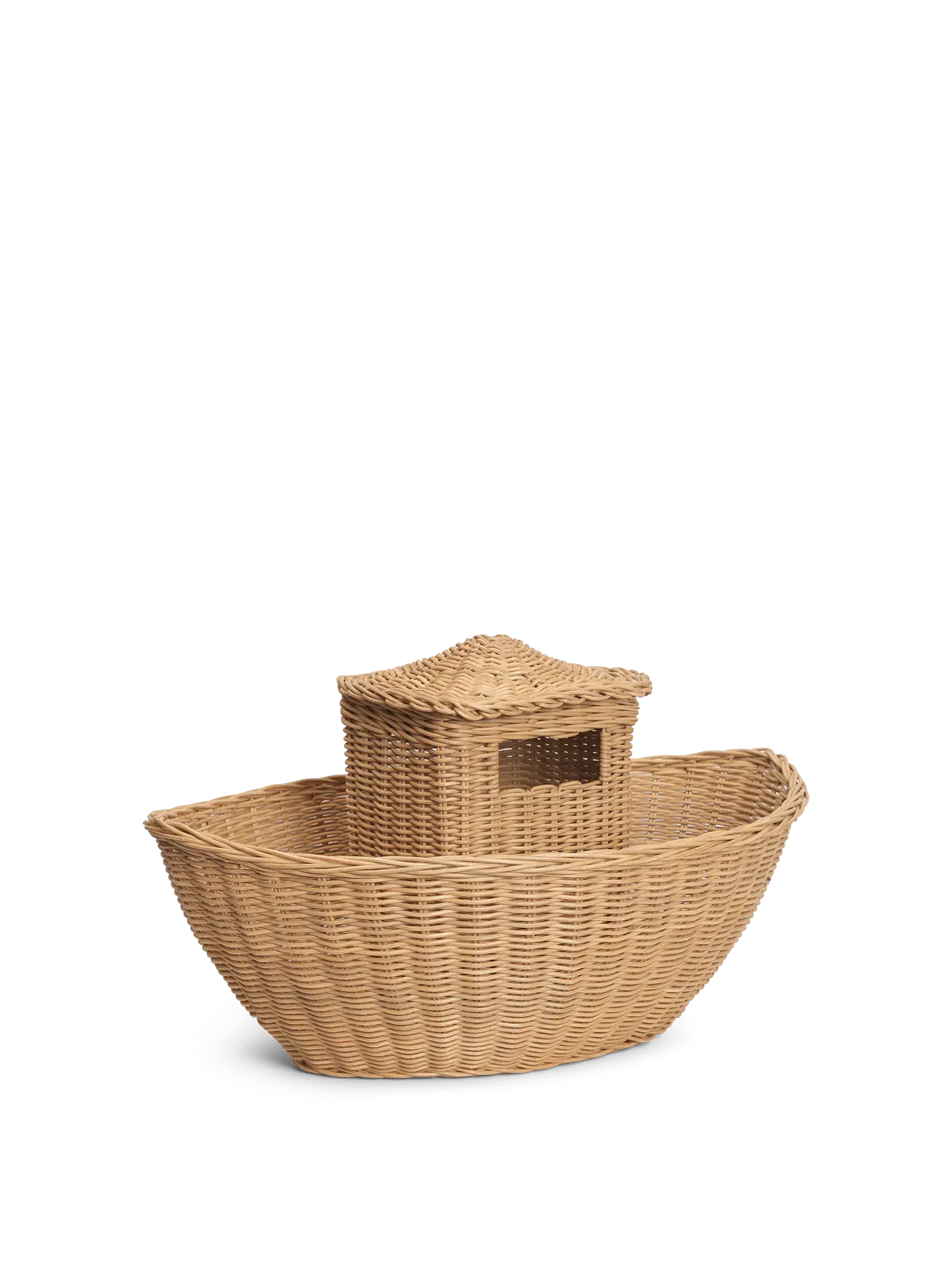 Braided Ark Storage Basket with Removable Roof - Natural, Rattan product