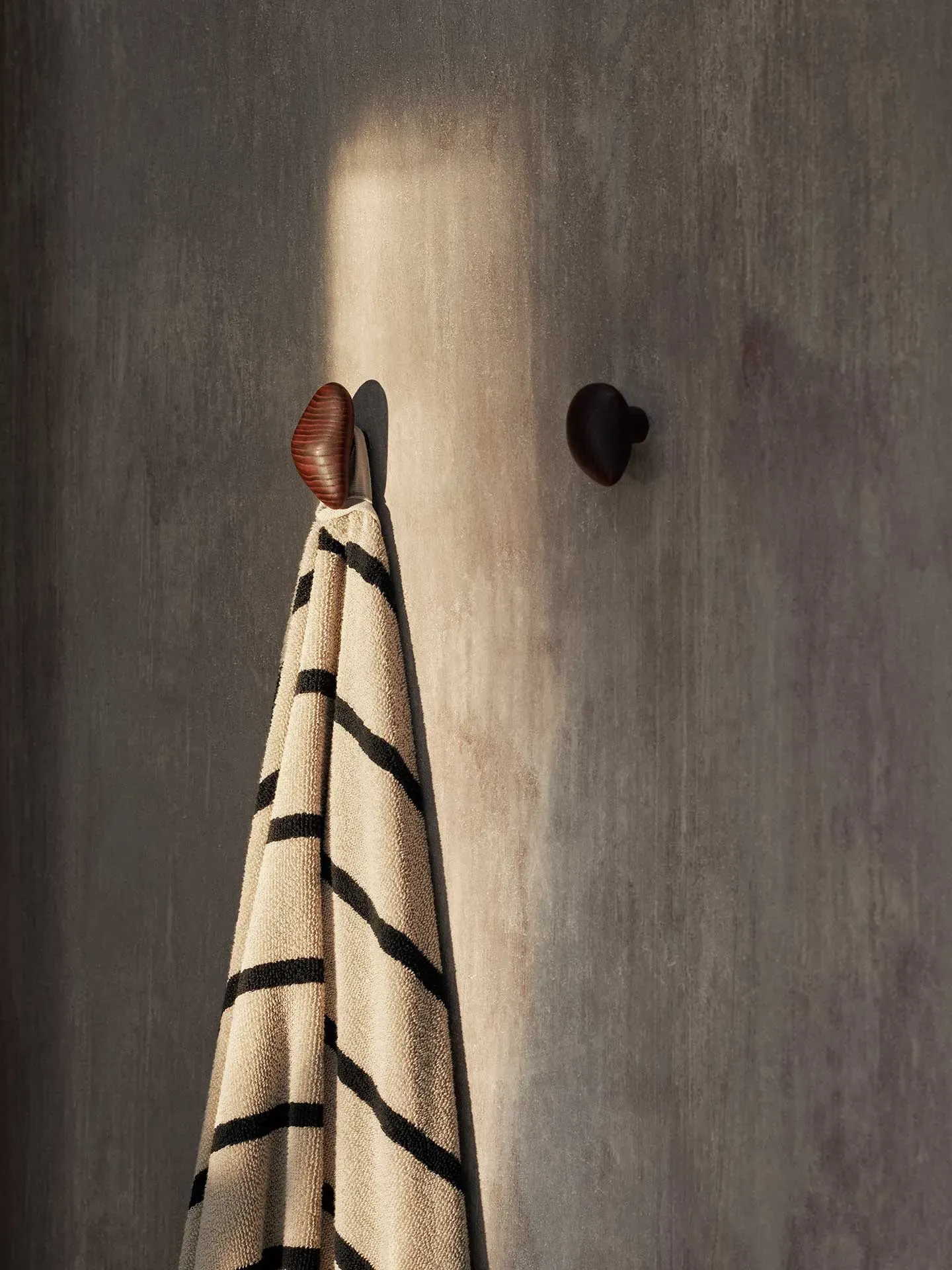 Cairn Set of 2 Wall Hooks - Dark Brown, Ash Wood alternate view